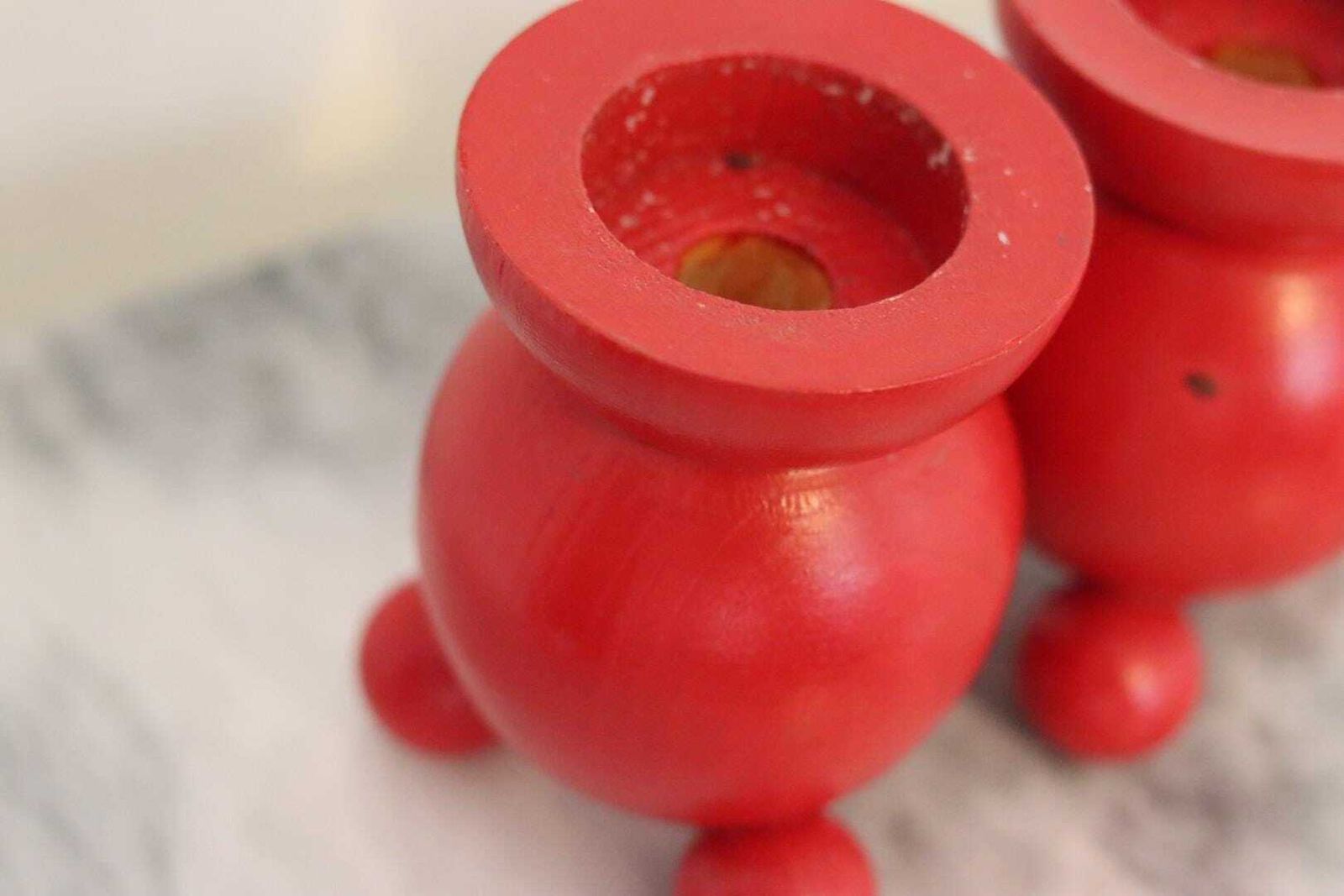 Pair Of Swedish Dala Ball Candle Holder photo for sale
