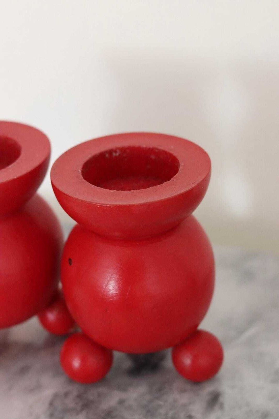 Pair Of Swedish Dala Ball Candle Holder photo Home Decor
