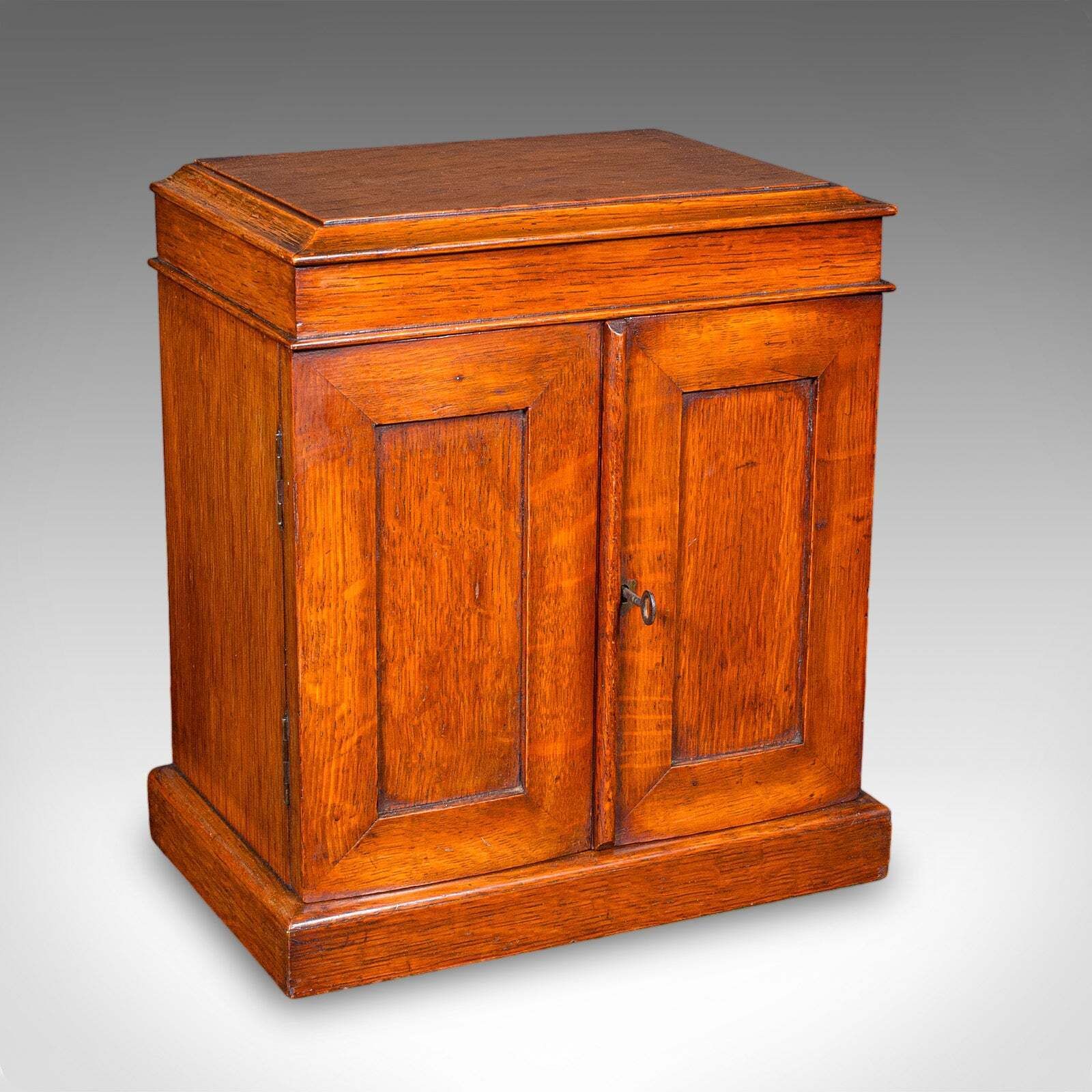 Small Antique Specimen Case, English, Oak, Collector’s Cabinet, Victorian, 1880 photo furniture