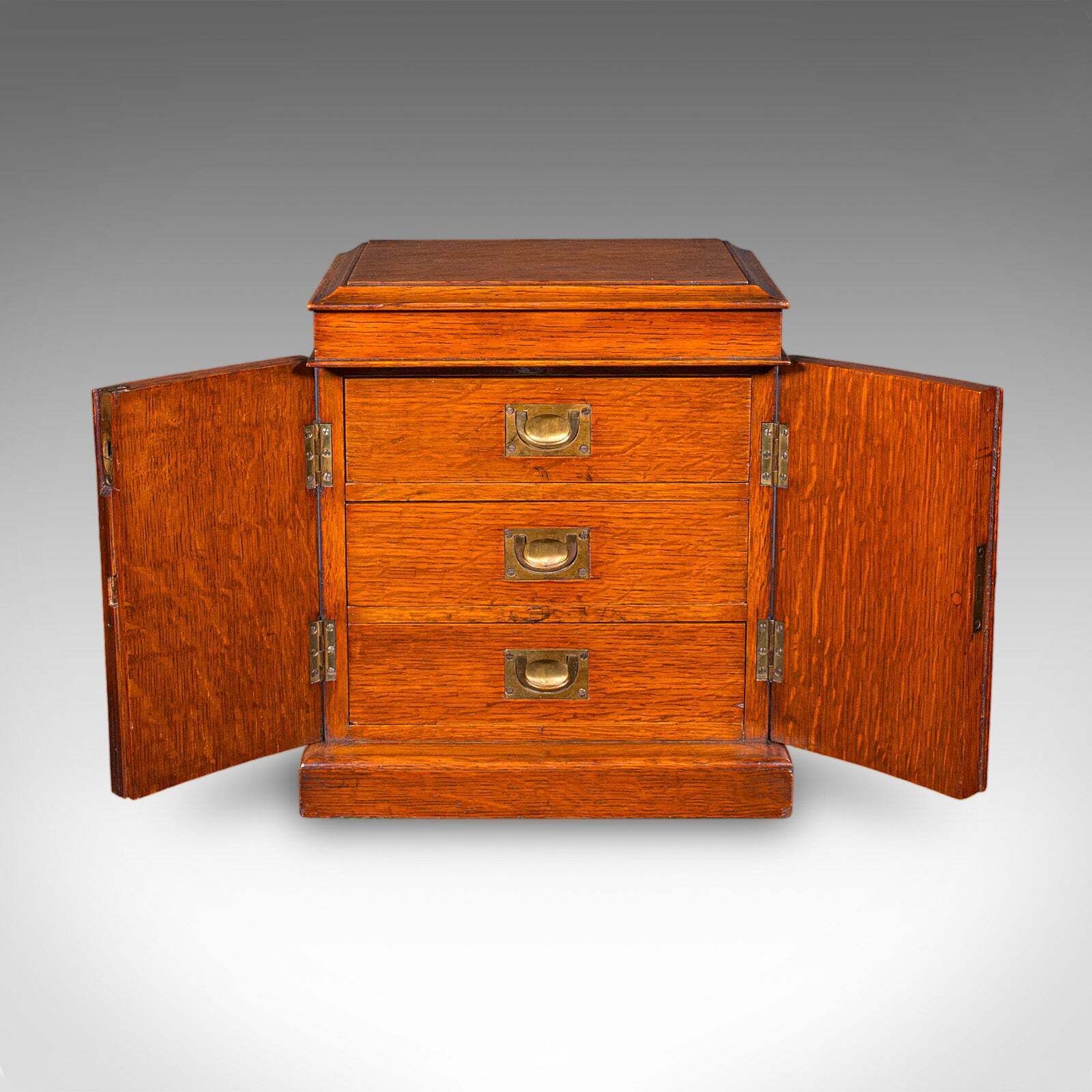 Small Antique Specimen Case, English, Oak, Collector’s Cabinet, Victorian, 1880 photo Furniture