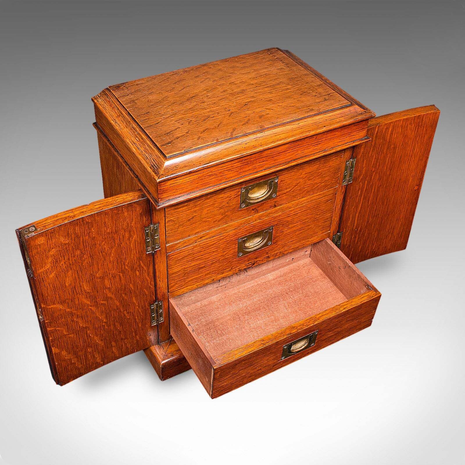 photo furniture Small Antique Specimen Case, English, Oak, Collector’s Cabinet, Victorian, 1880