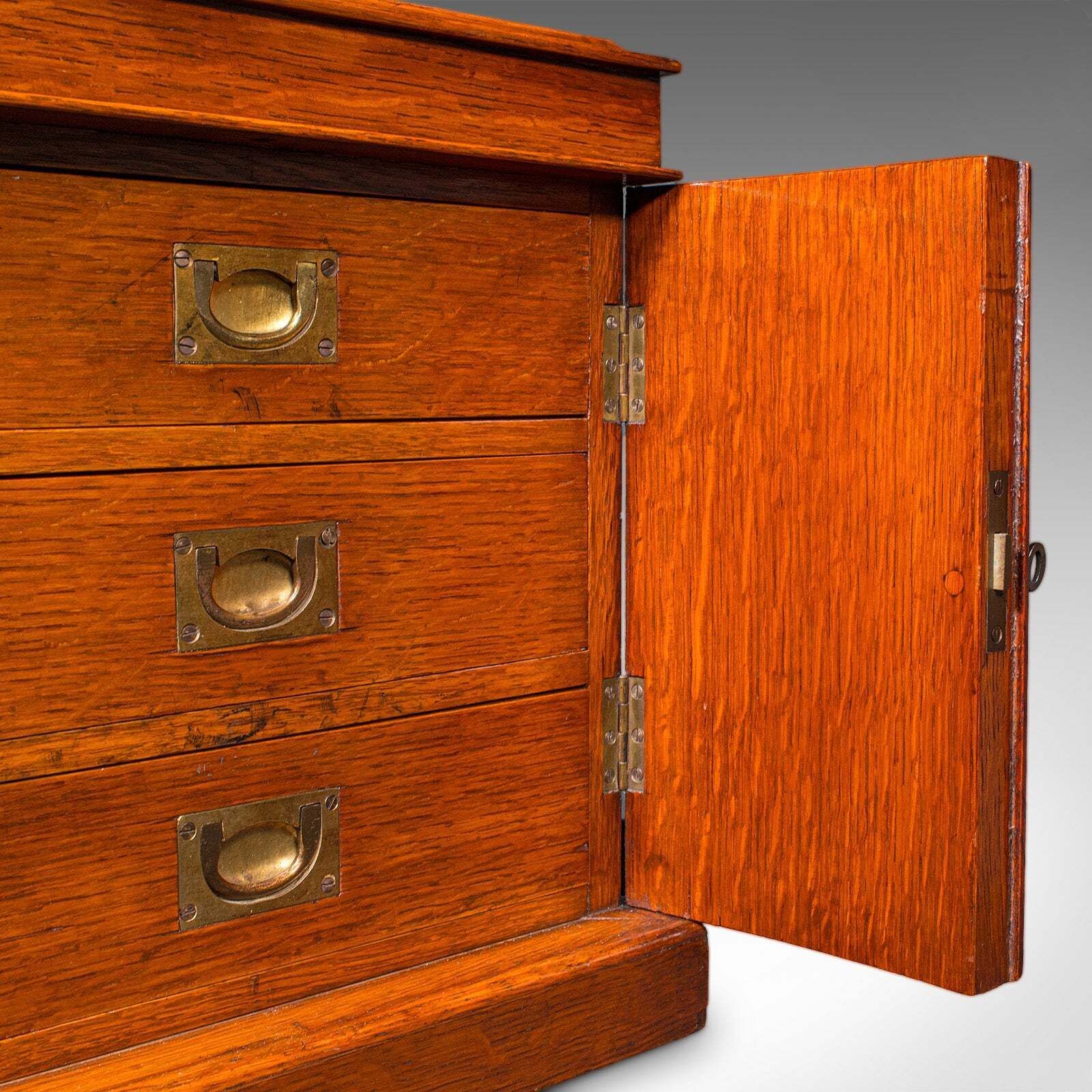 Furniture Small Antique Specimen Case, English, Oak, Collector’s Cabinet, Victorian, 1880 photo