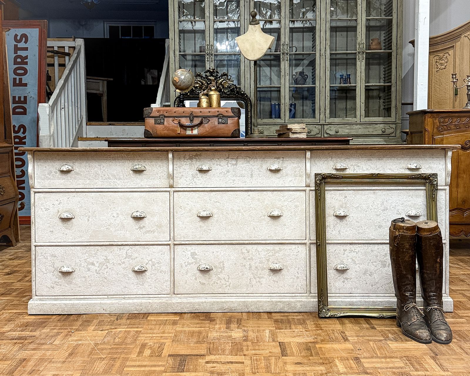 Large French Haberdashery Chest Of Drawers photo vintage