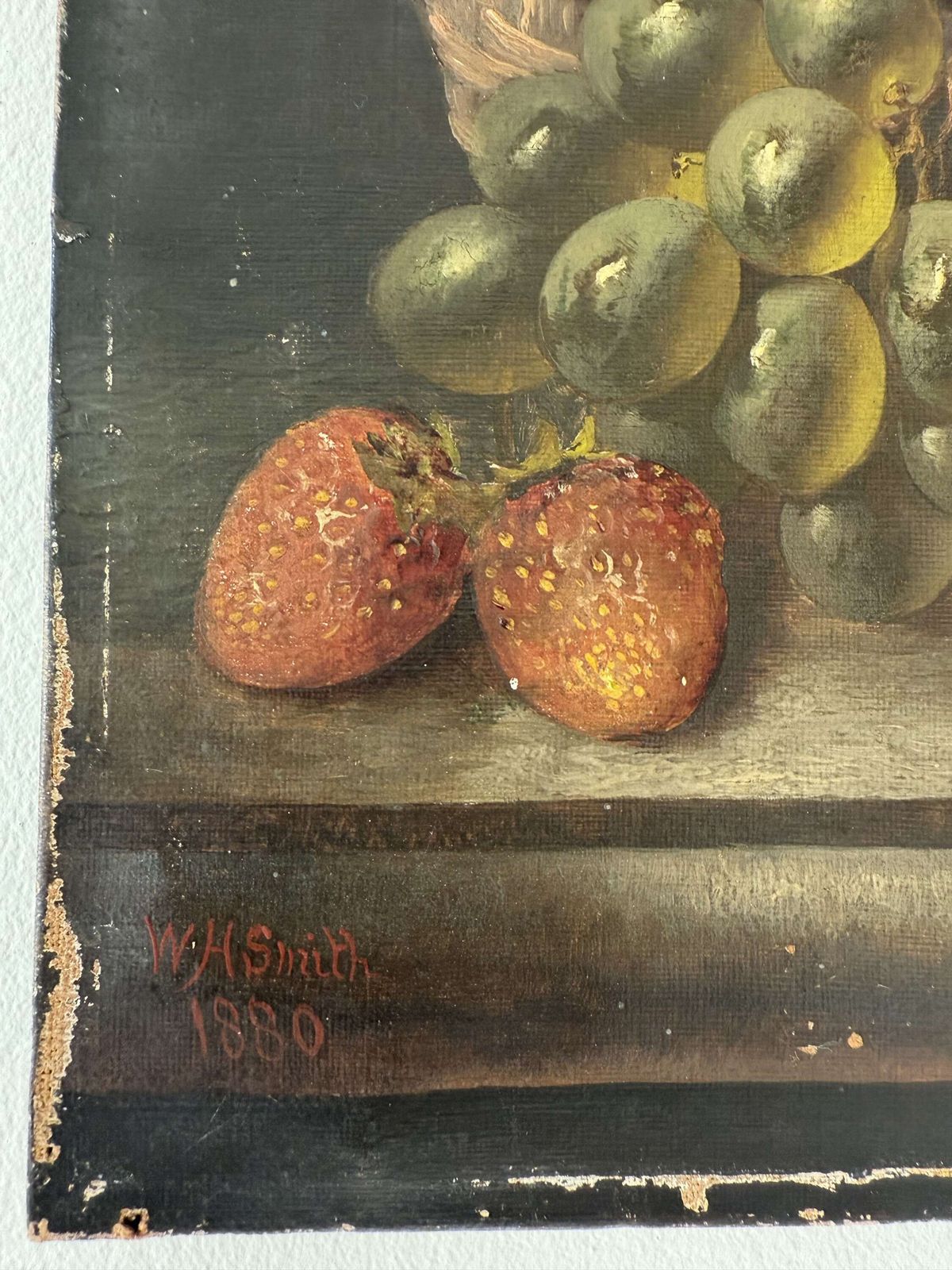 19th Century Still Life Oil Painting photo furniture