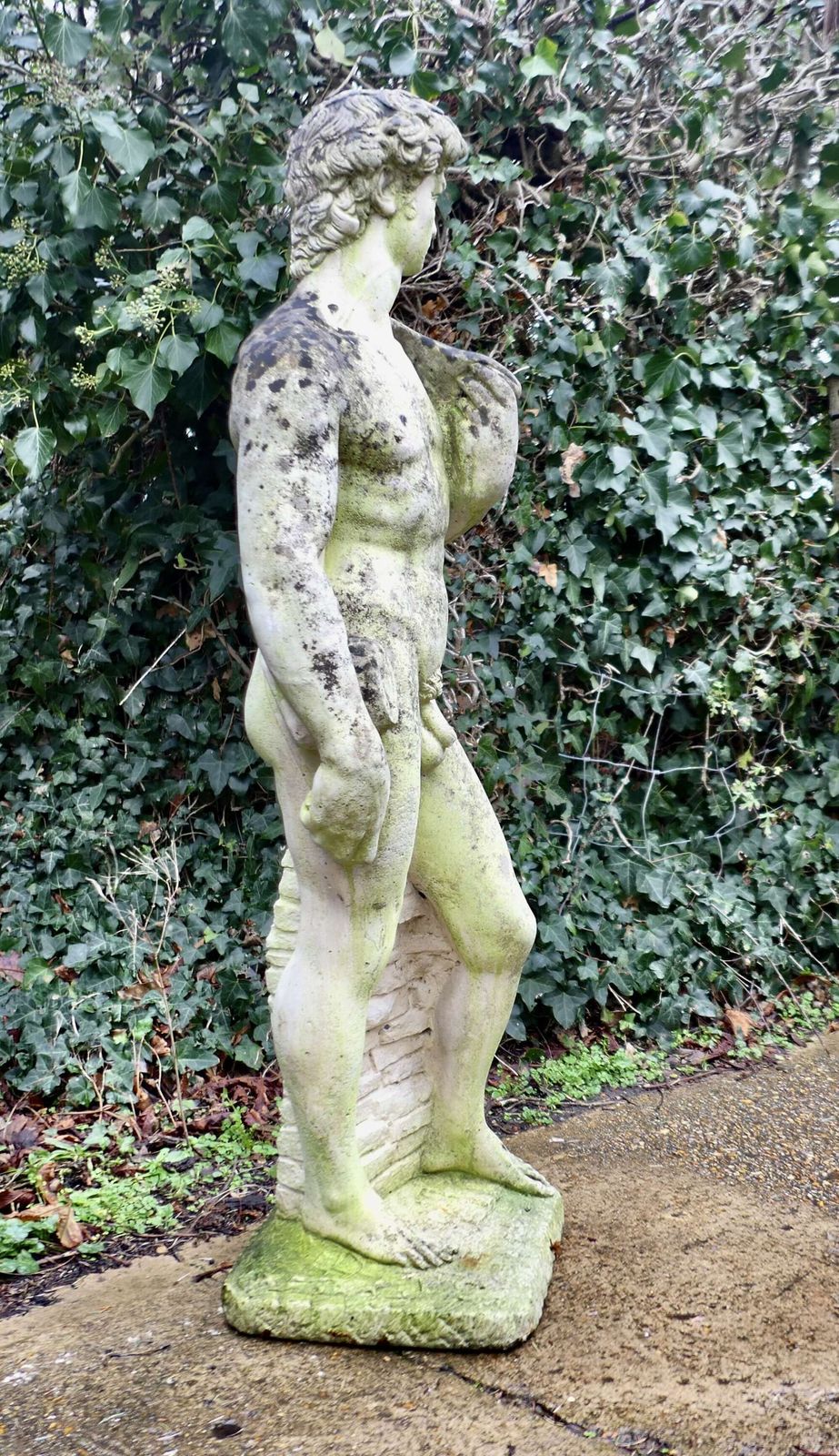 Weathered Cast Statue Of Michelangelo's David A Lovely Piece For The Garden photo Garden Decor