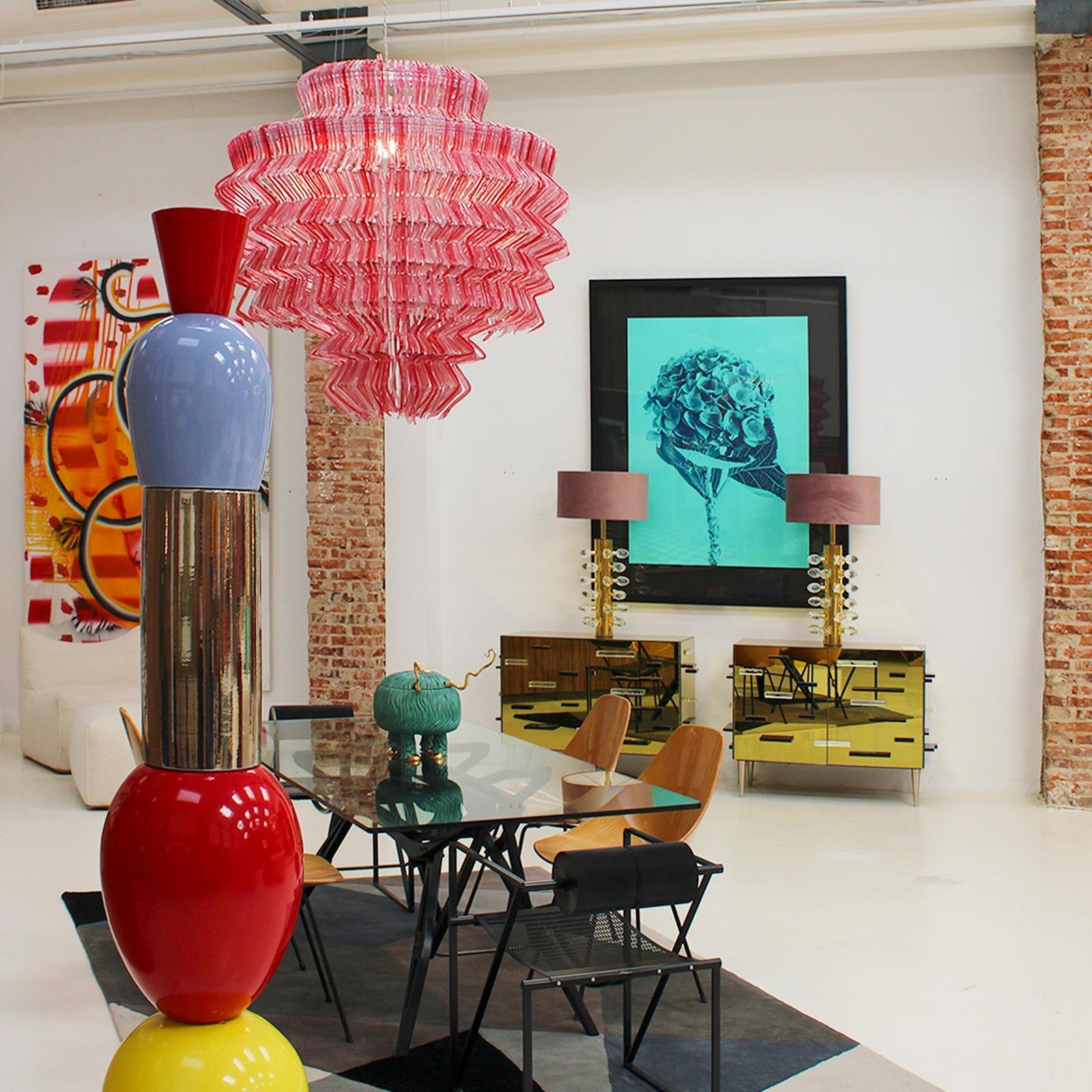 Alessandro Mendini Alessandro Mendini, Glazed Ceramic Totem, Italy, Circa 1980 1980 photo furniture