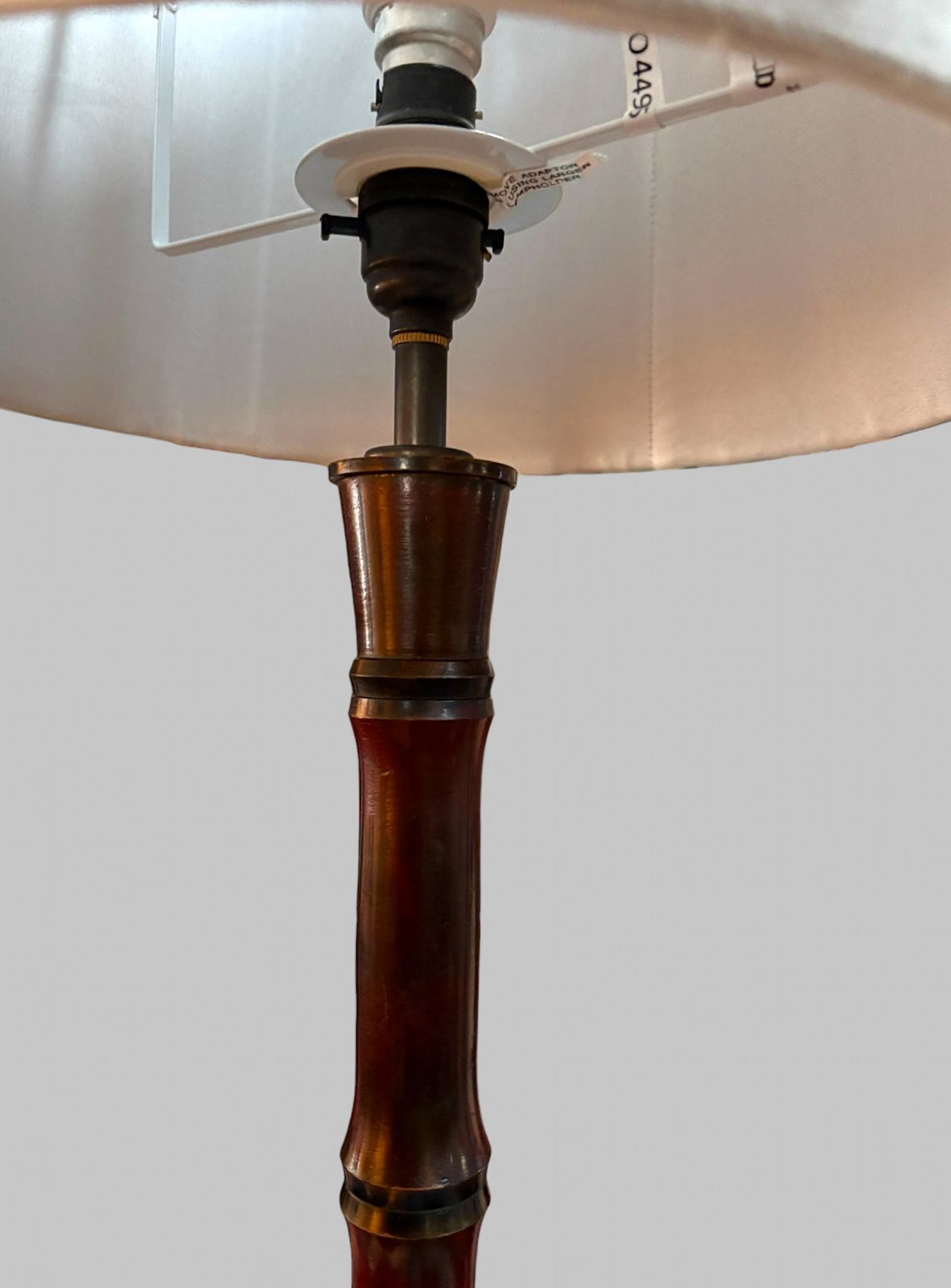 Pair Of Burgundy Oka Table Lamps With Pleated Drum Shades photo Lighting