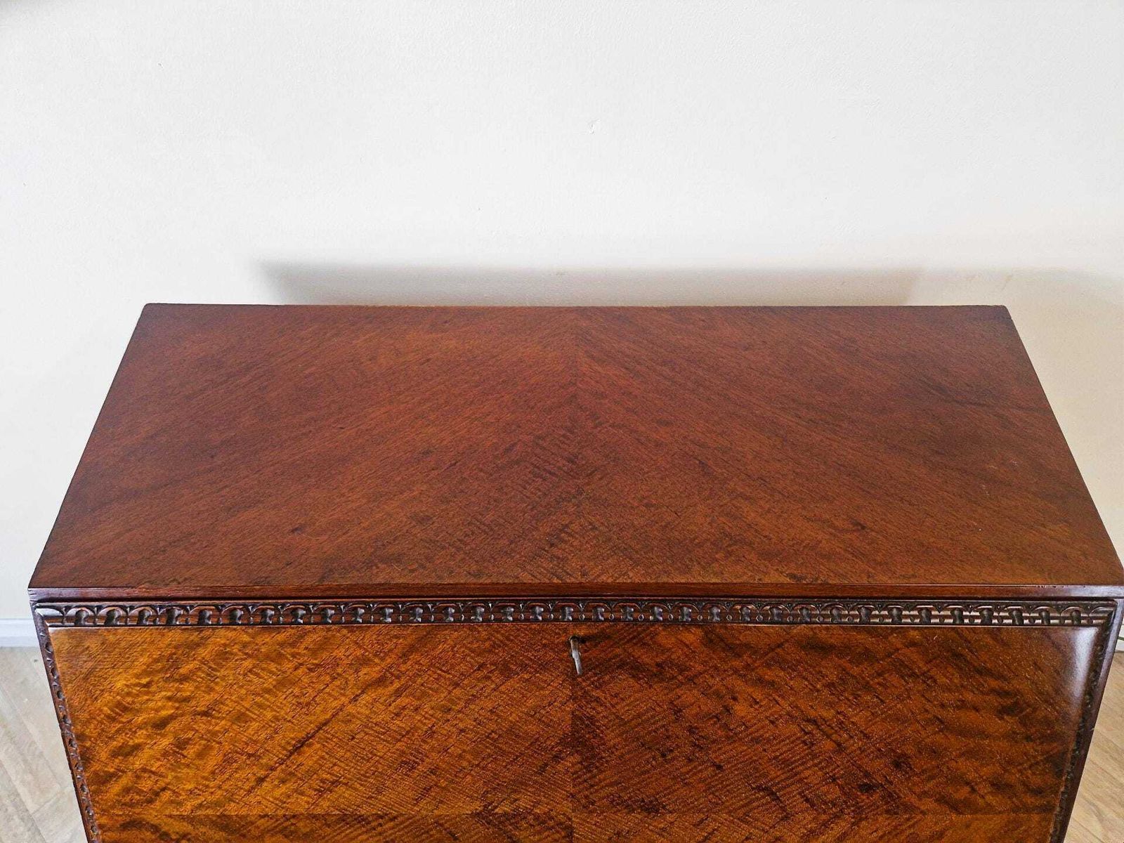 photo for sale Merryweather Vintage Edwardian Regency Walnut & Oak Burr Writing Desk Bureau