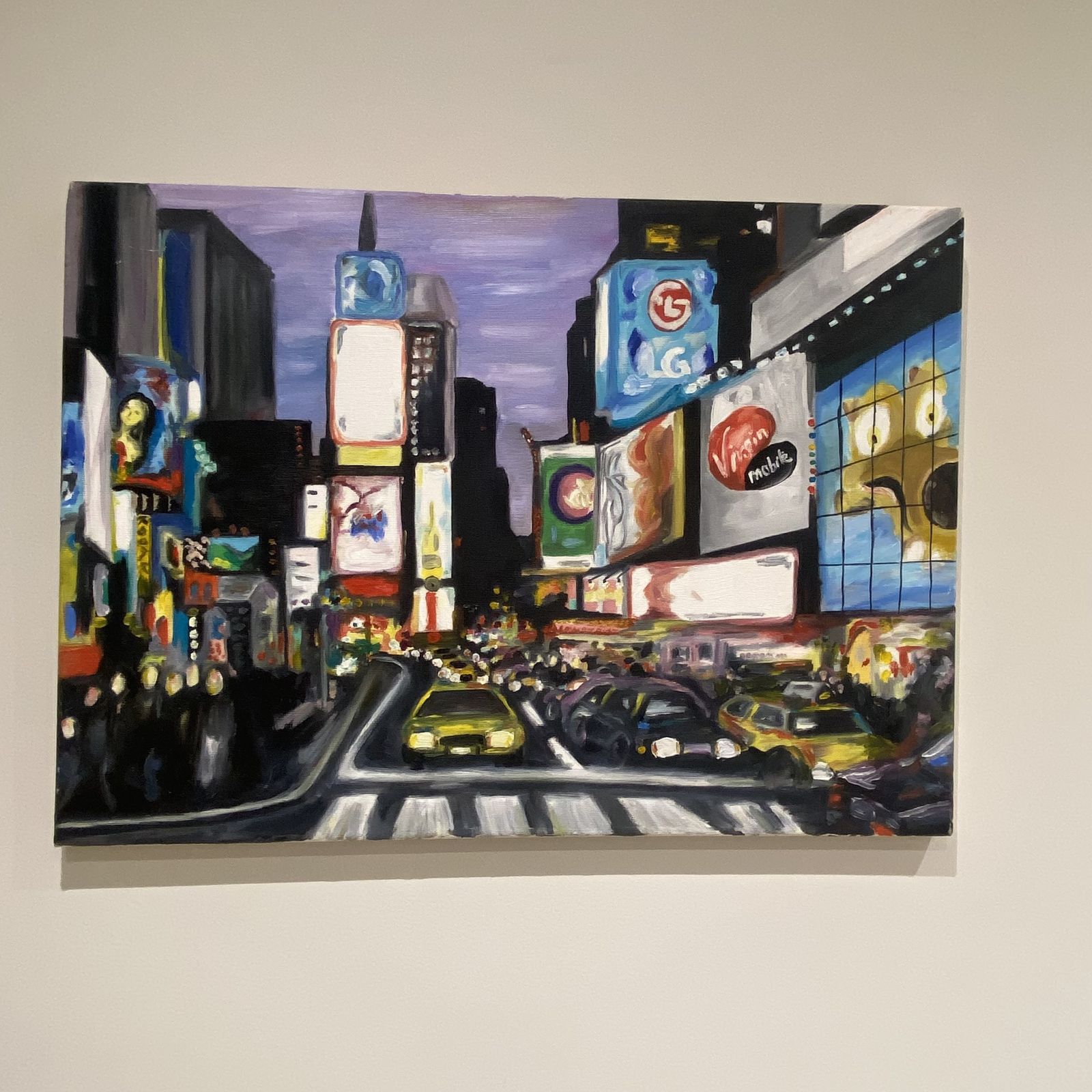 Original New York City Painting | Hand Painted Urban Street Scene Acrylic On Canvas photo furniture