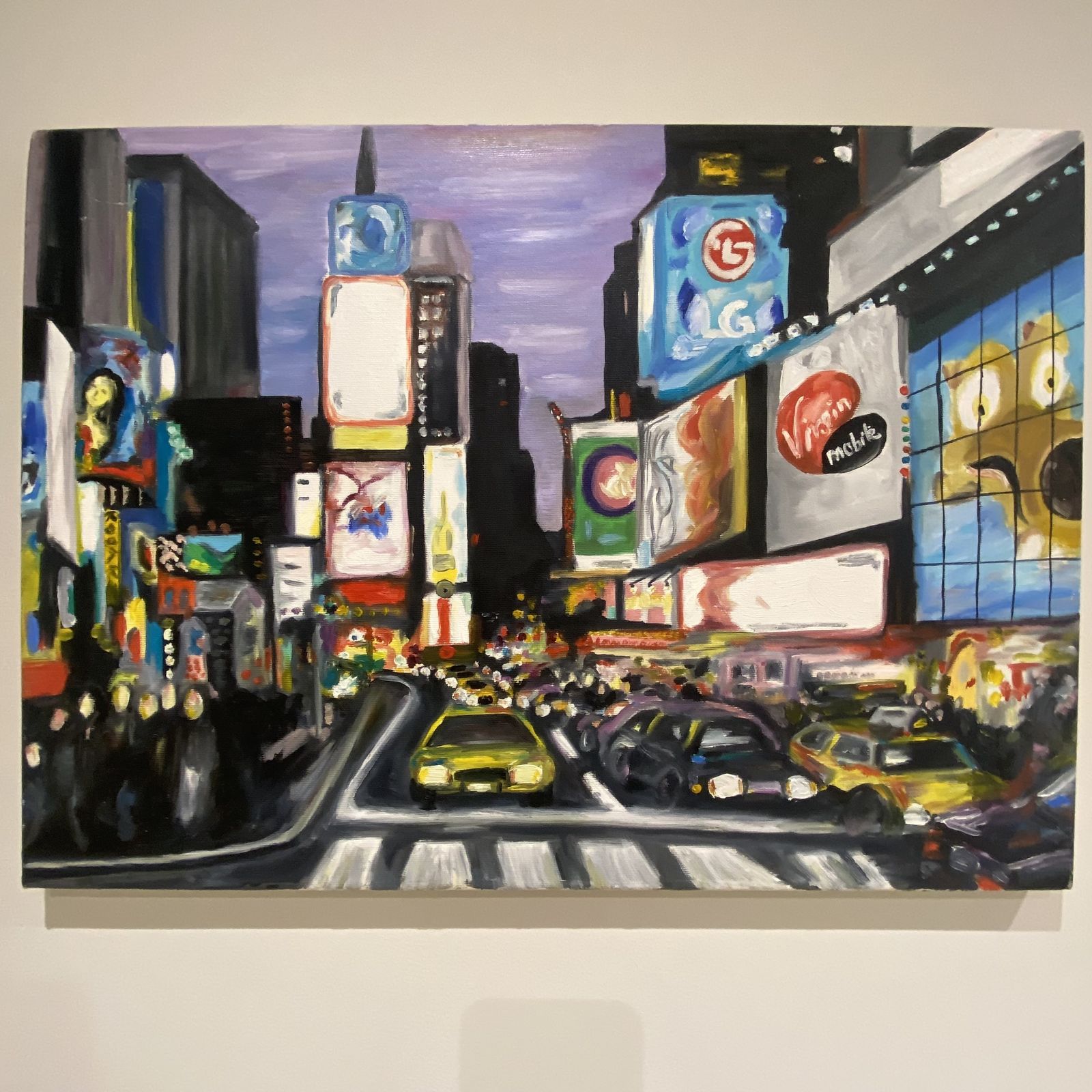 Original New York City Painting | Hand Painted Urban Street Scene Acrylic On Canvas photo vinterior
