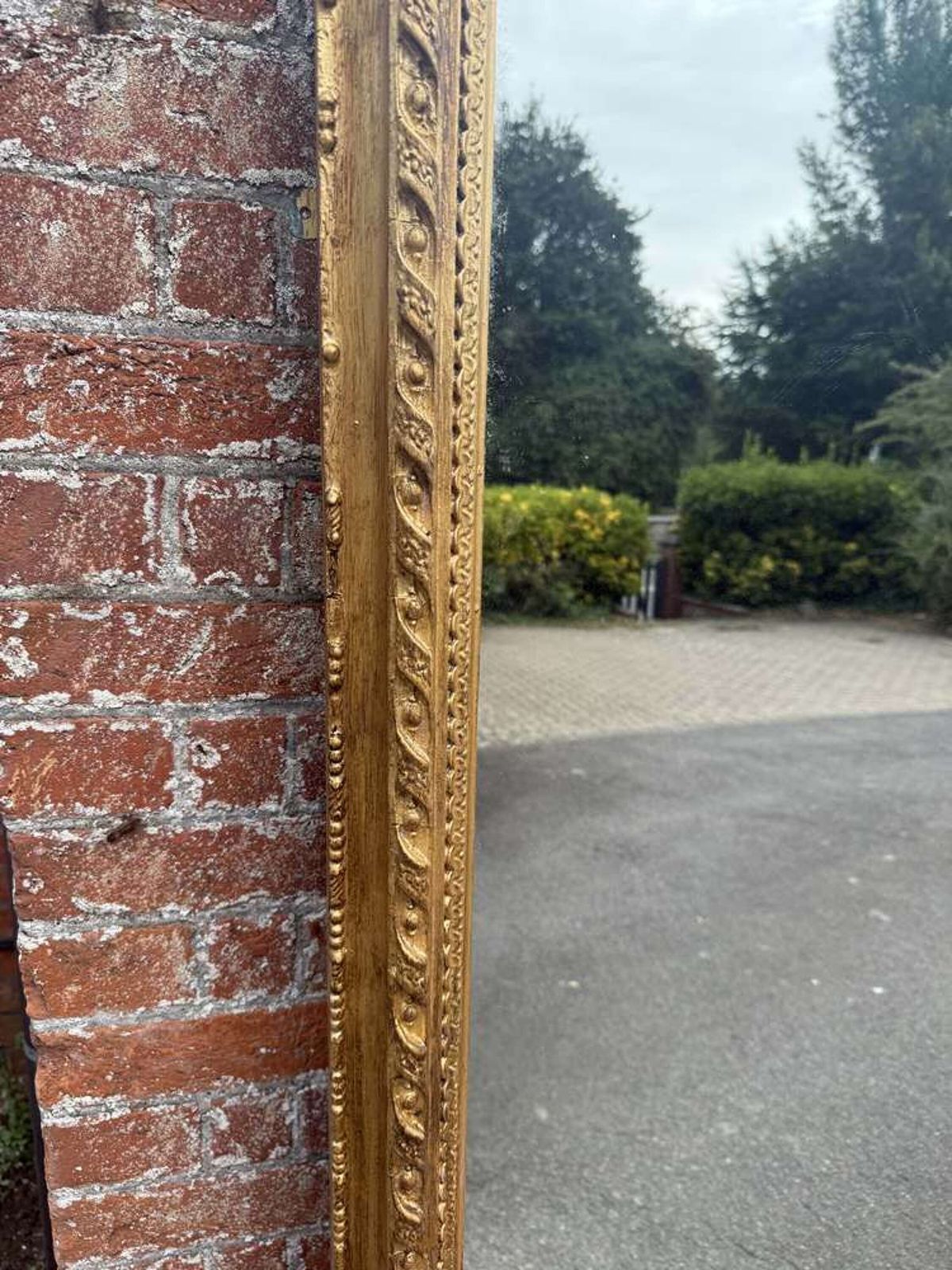 A Spectacular Extra Large Antique English 19th C Arched Top Gilt Overmantle Mirror. photo for sale