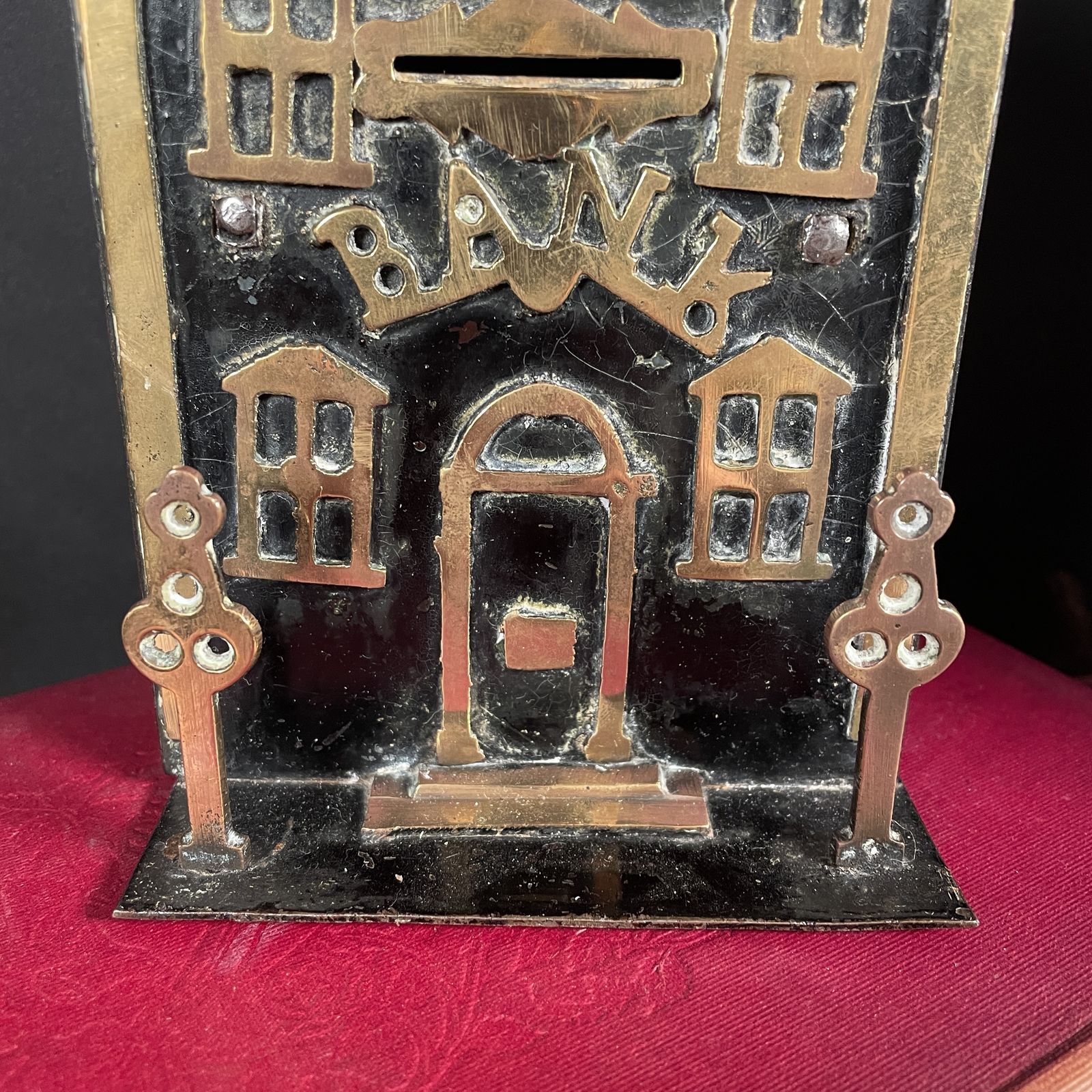 Money Box In The Shape Of A Bank photo for sale
