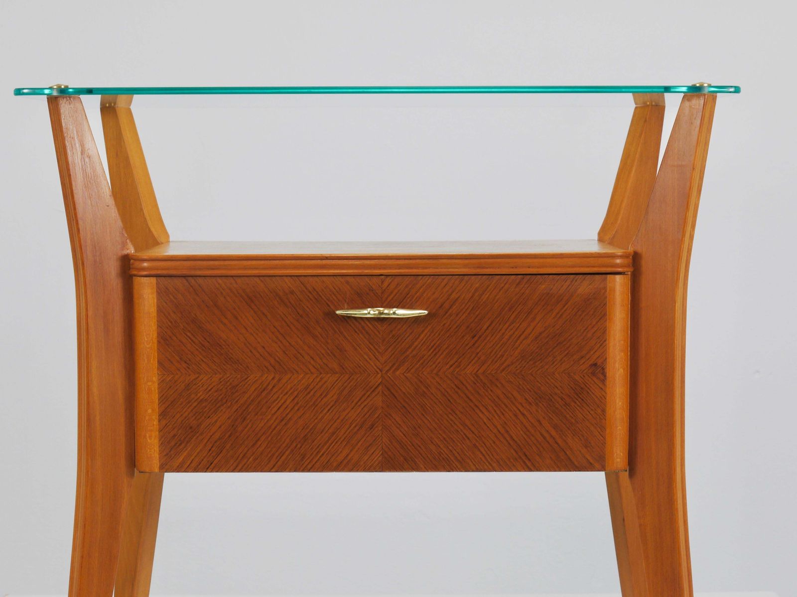 1961.0 Gio Ponti Maple & Walnut Nightstand Table, La Permanente Mobili Cantù, 1940s photo
