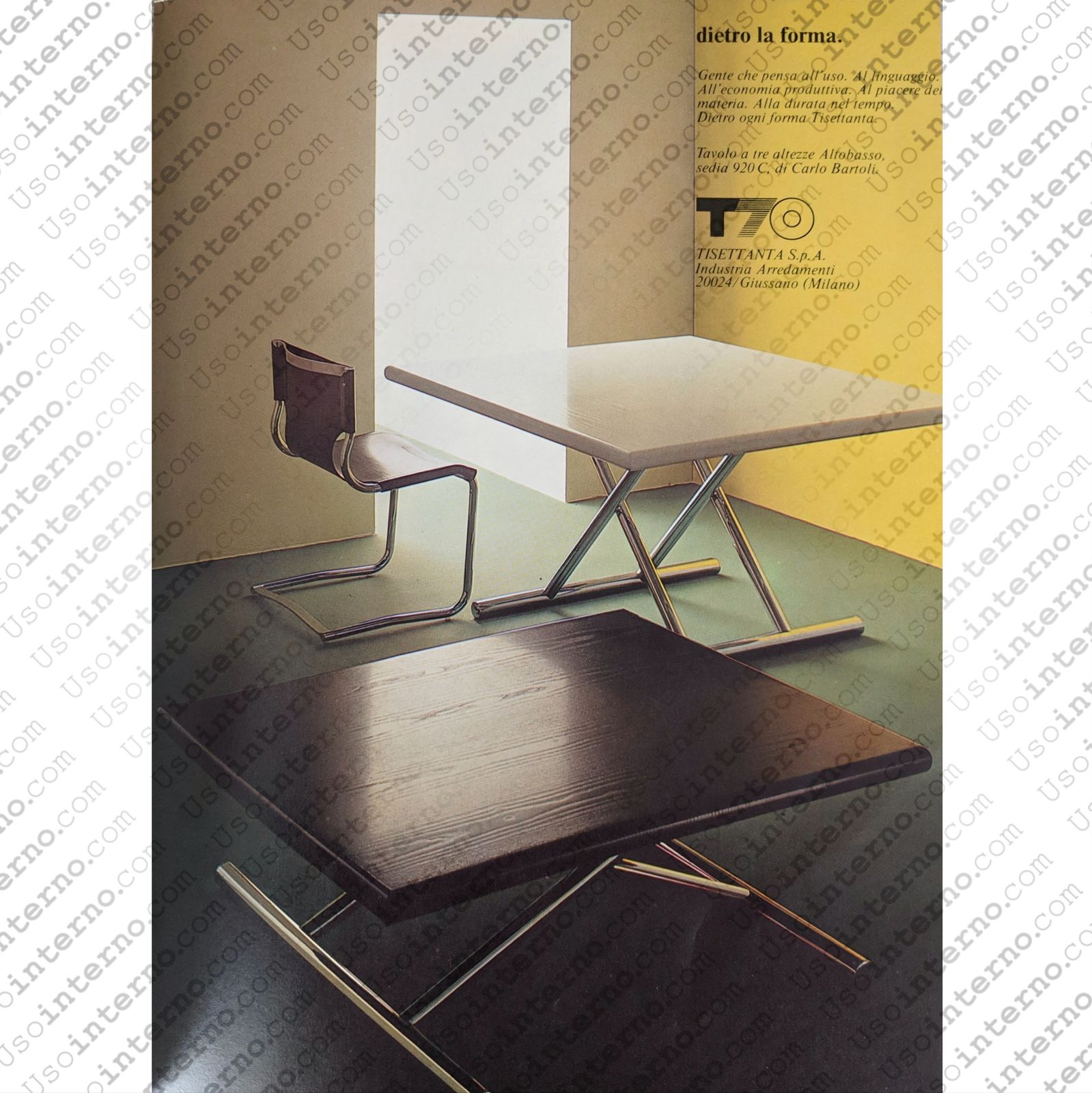 940.0 Pair Of Metal And Leather Chairs By Carlo Bartoli For T70, 1970s photo
