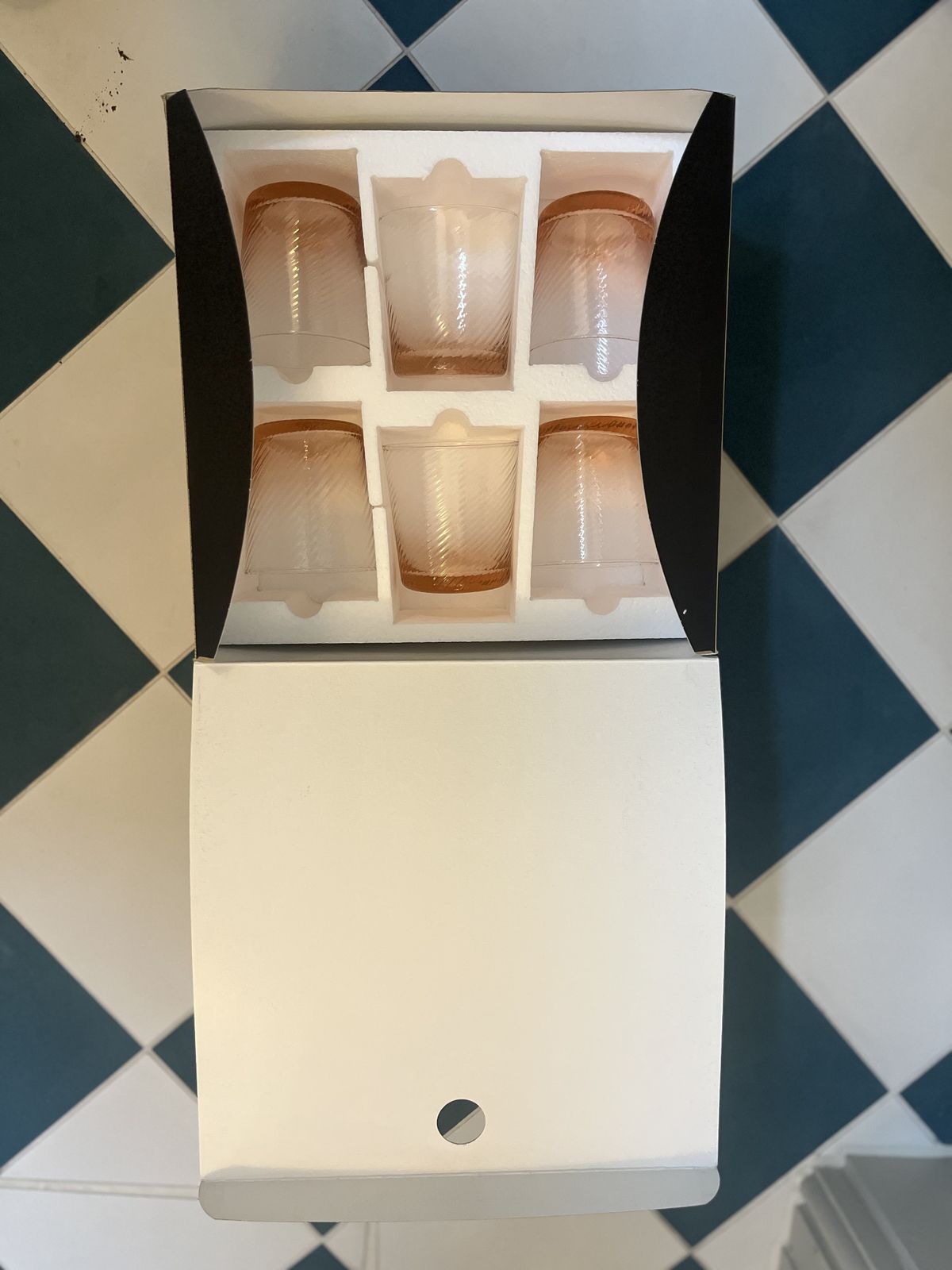 Set Of 6 Beautiful Mun Deluxe Brand Venezia Torse Hand Blown Glass Tumblers