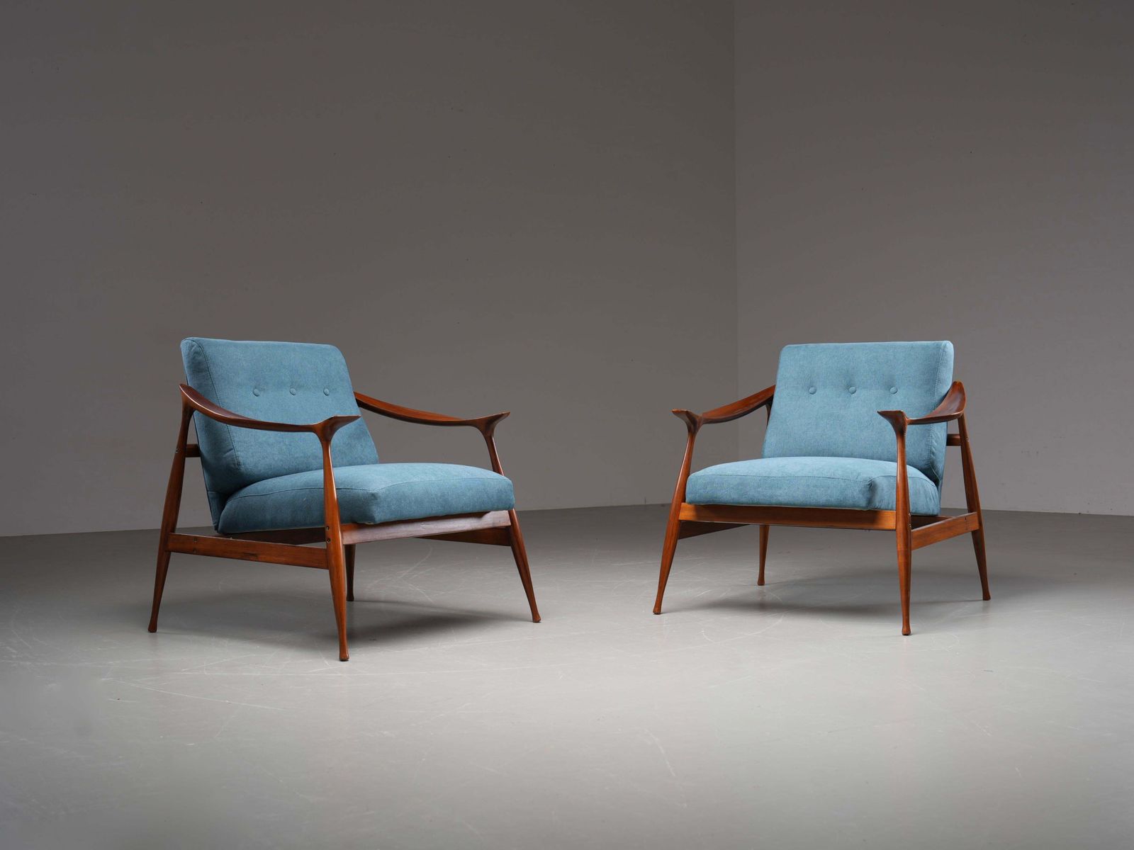 Set Of Lounge Chairs In Teak By Ico Parisi For Fratelli Reguitti, Italy, 1950's photo furniture