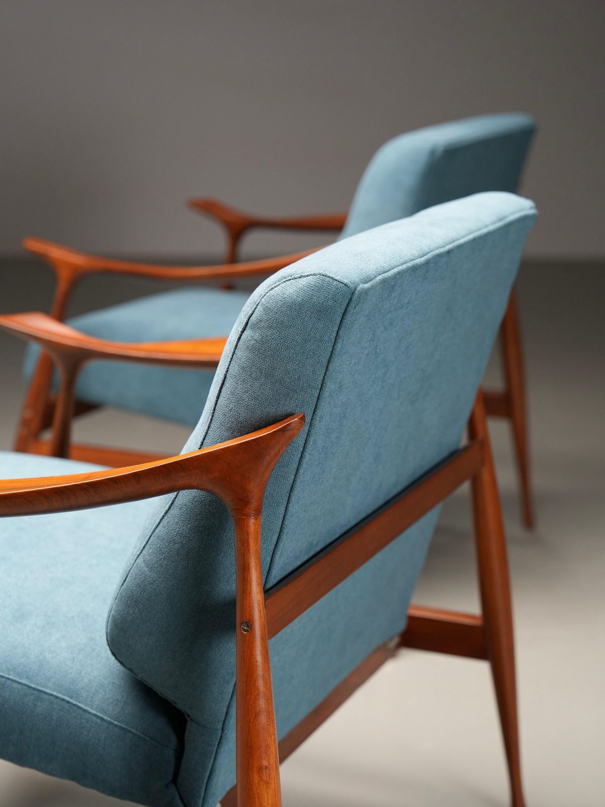 Set Of Lounge Chairs In Teak By Ico Parisi For Fratelli Reguitti, Italy, 1950's photo buy