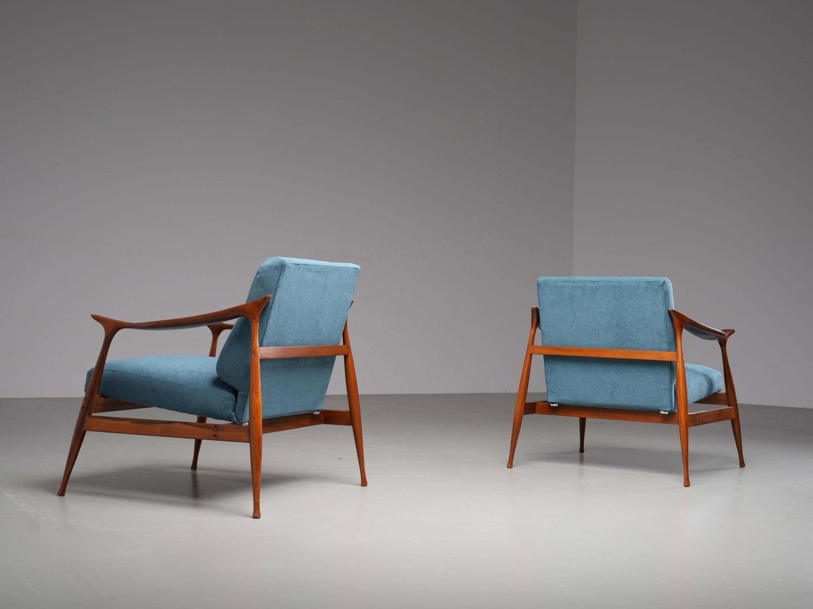 photo for sale Set Of Lounge Chairs In Teak By Ico Parisi For Fratelli Reguitti, Italy, 1950's