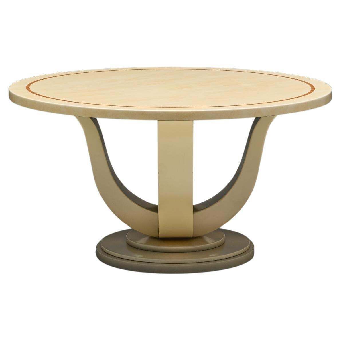 Faux Marble Lacquered Table By Jean Claude Mahey, France, 1970s