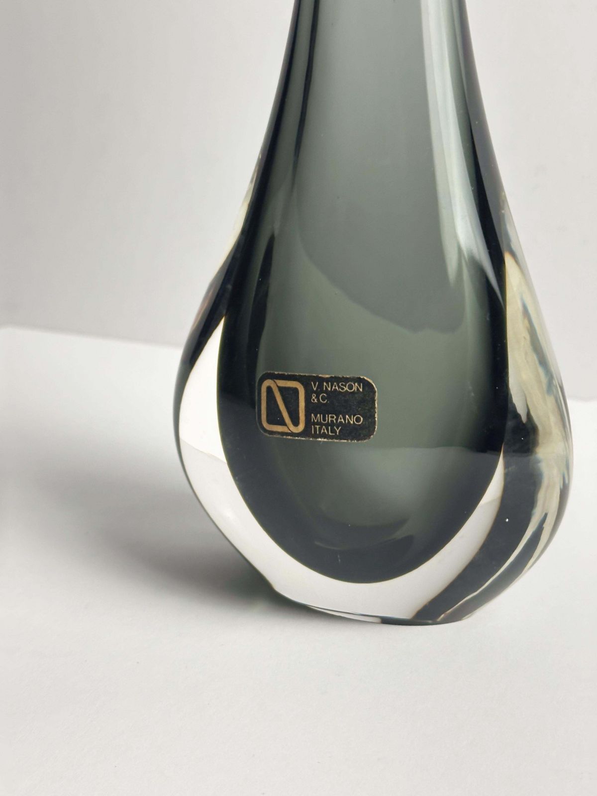 Murano Glass Sommerso Teardrop Solifleur Vase, Vincenzo Nason, Italy, 1970s photo vintage