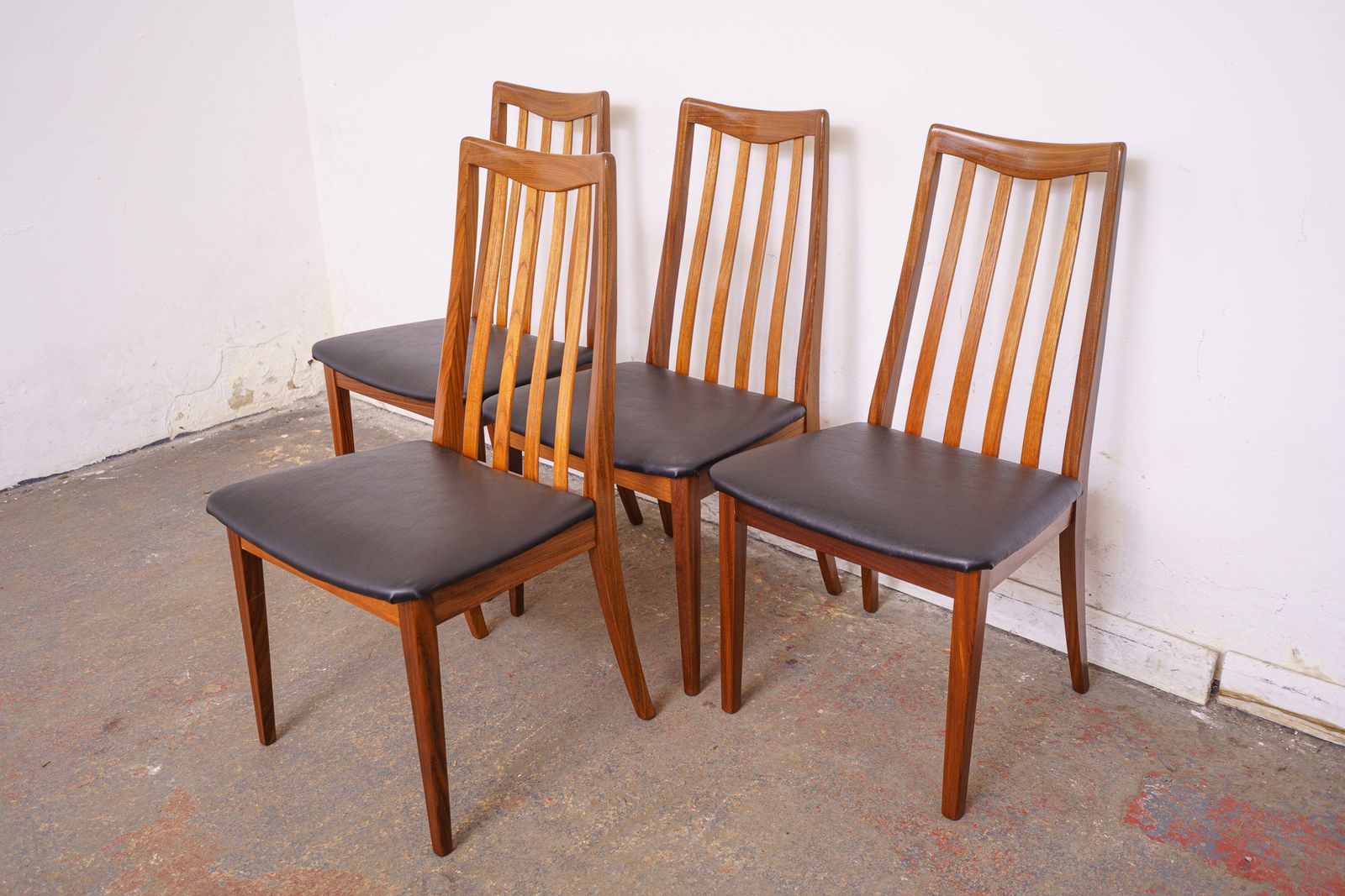 4 G Plan Mid Century Teak Dining Chairs, Newly Upholstered photo buy