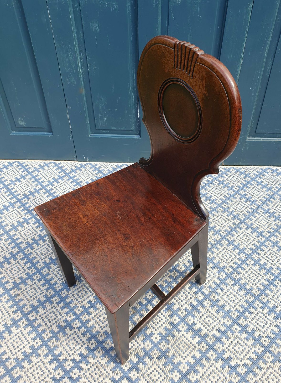 Georgian Mahogany Hall Chair photo for sale
