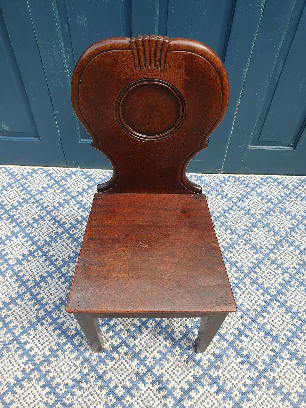 Georgian Mahogany Hall Chair photo vintage