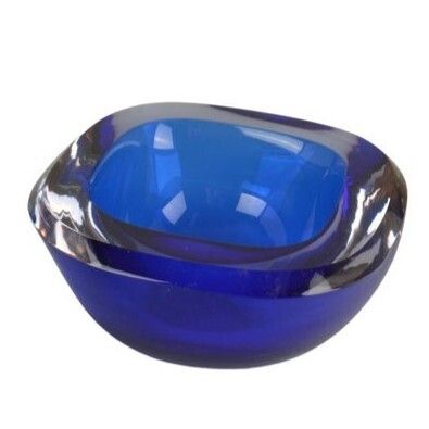 Murano Sommerso Blue Glass Bowls By Flavio Poli Seguso, Italy 1960