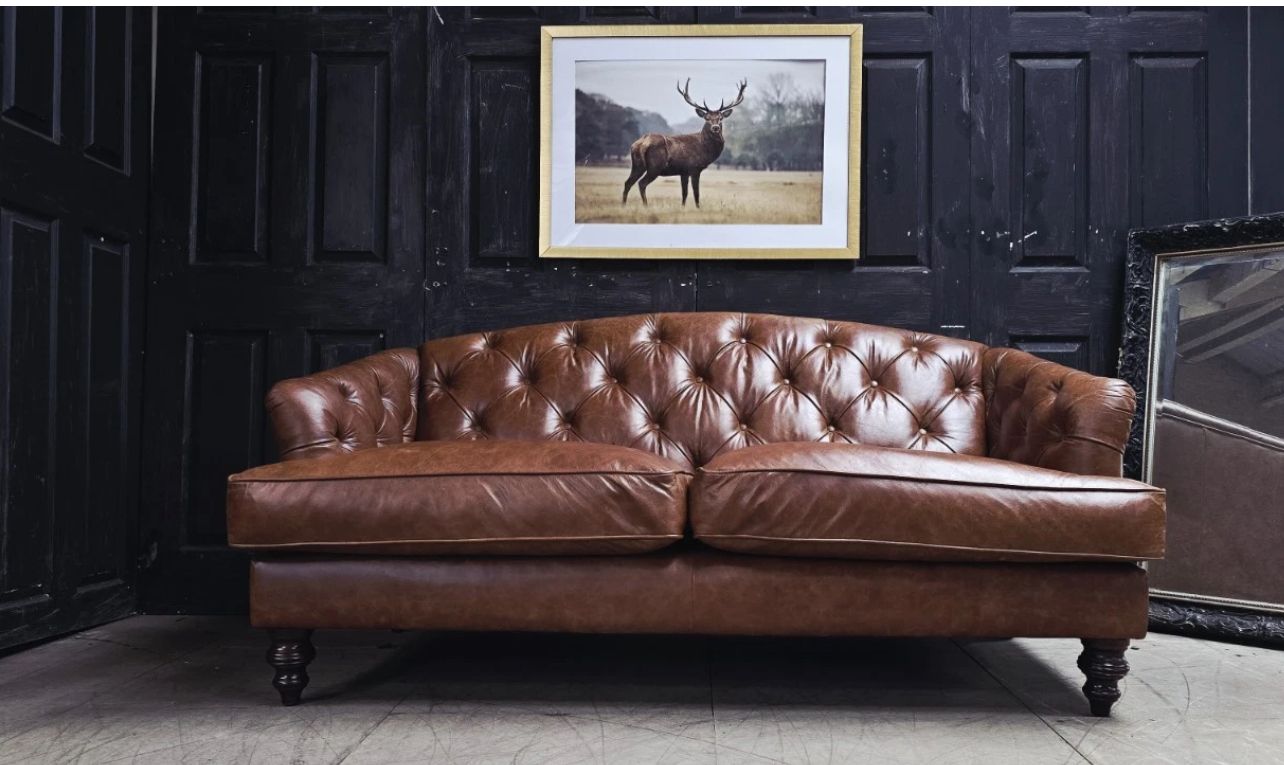Stunnig Used Tetrad Dalamore 3 Seater Chesterfield(harris Tweed) Sofa photo 1195.0