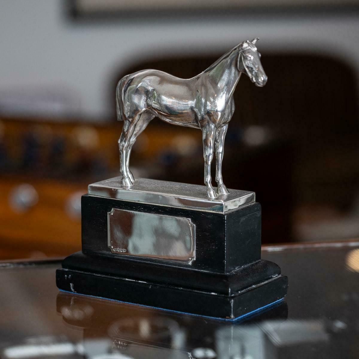 Antique 20th Century Edwardian English Solid Silver Horse Trophy On Stand C.1908 photo furniture