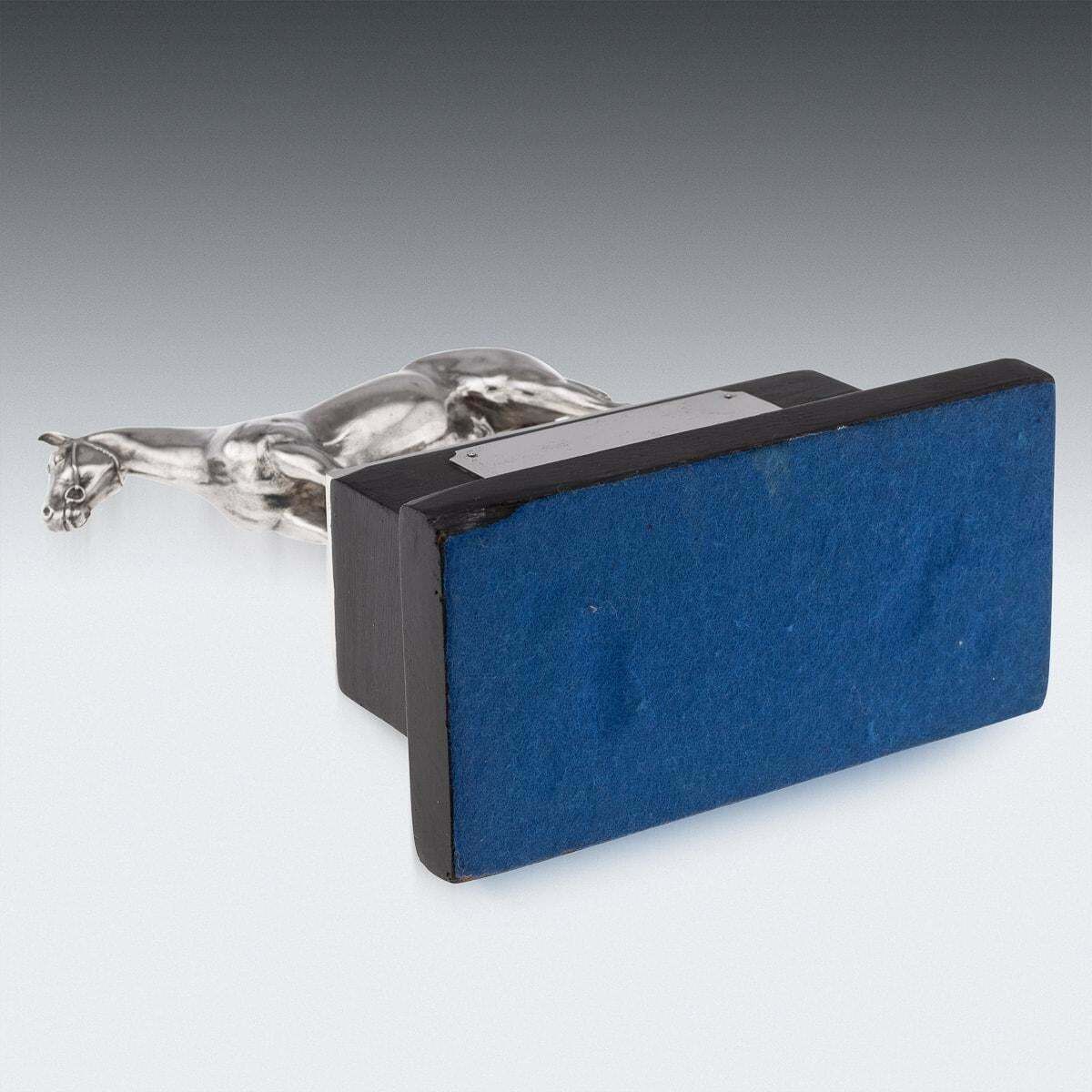 Antique 20th Century Edwardian English Solid Silver Horse Trophy On Stand C.1908 photo vintage
