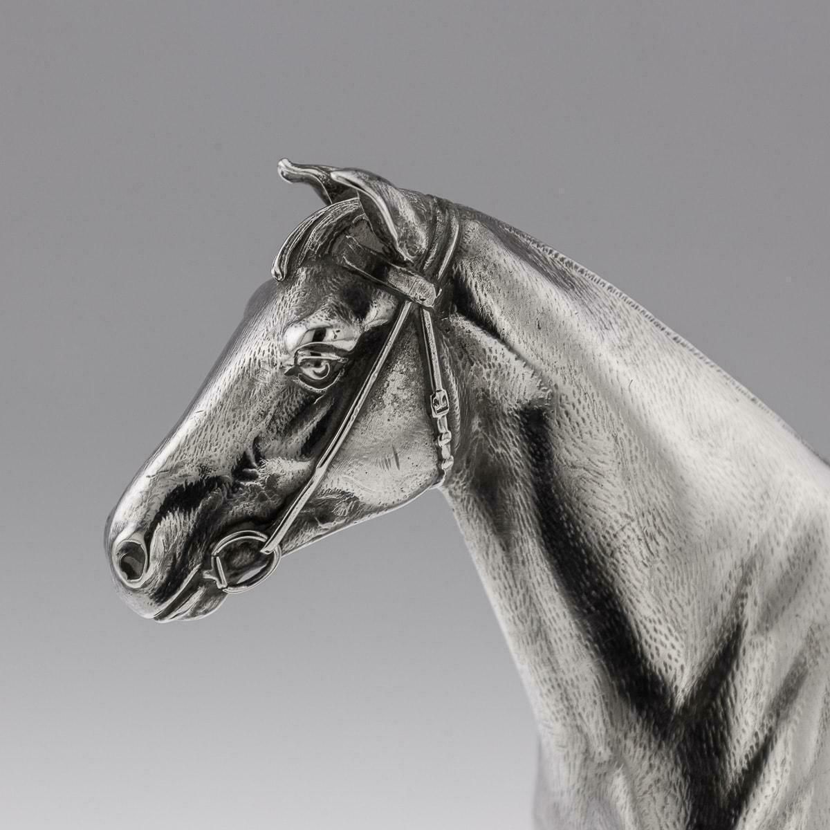 photo furniture Antique 20th Century Edwardian English Solid Silver Horse Trophy On Stand C.1908