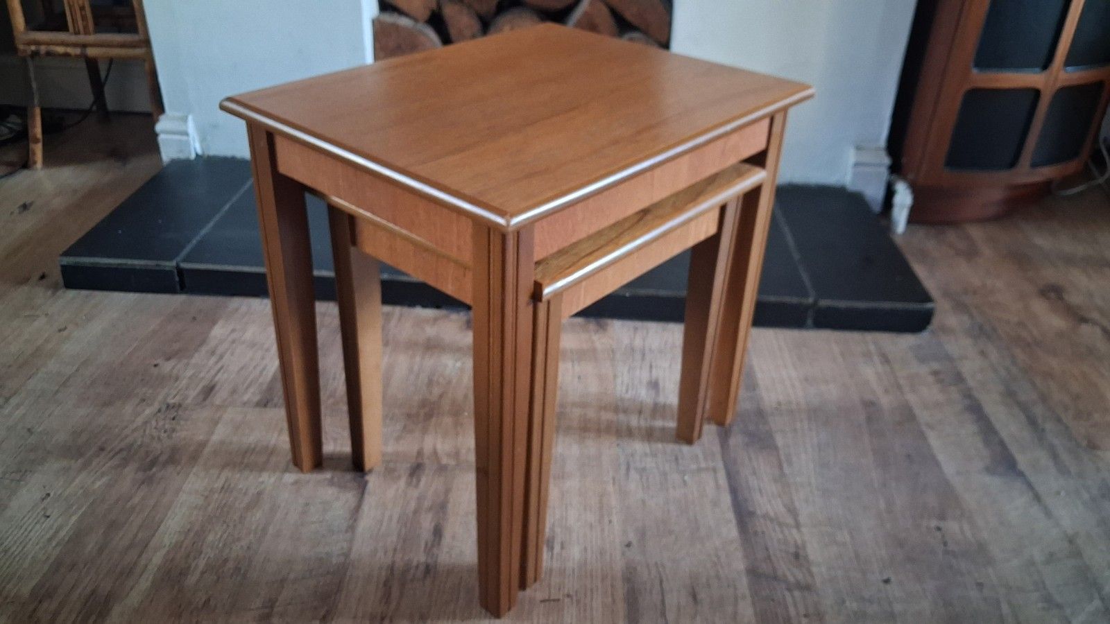1970's Teak Mid Century  Pair / Nest Of Tables photo buy