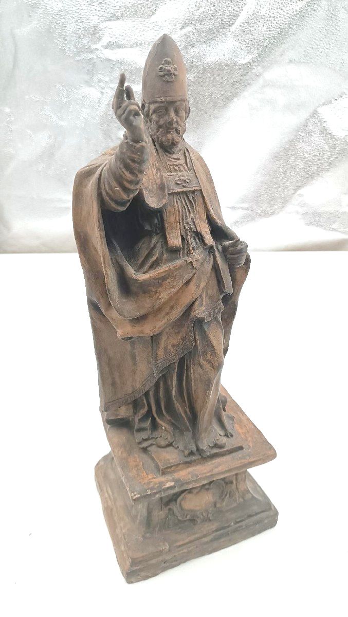 18th Century Terracotta Sculpture St. Petronius Emilian School (Italy)