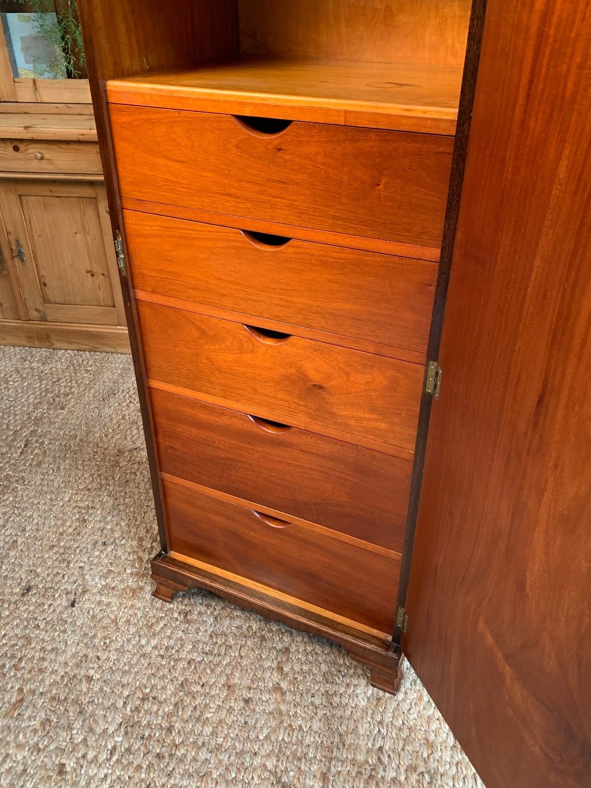 Art Deco Tallboy / Gentleman’s Wardrobe – C. 1930s–1950s photo 1750.0