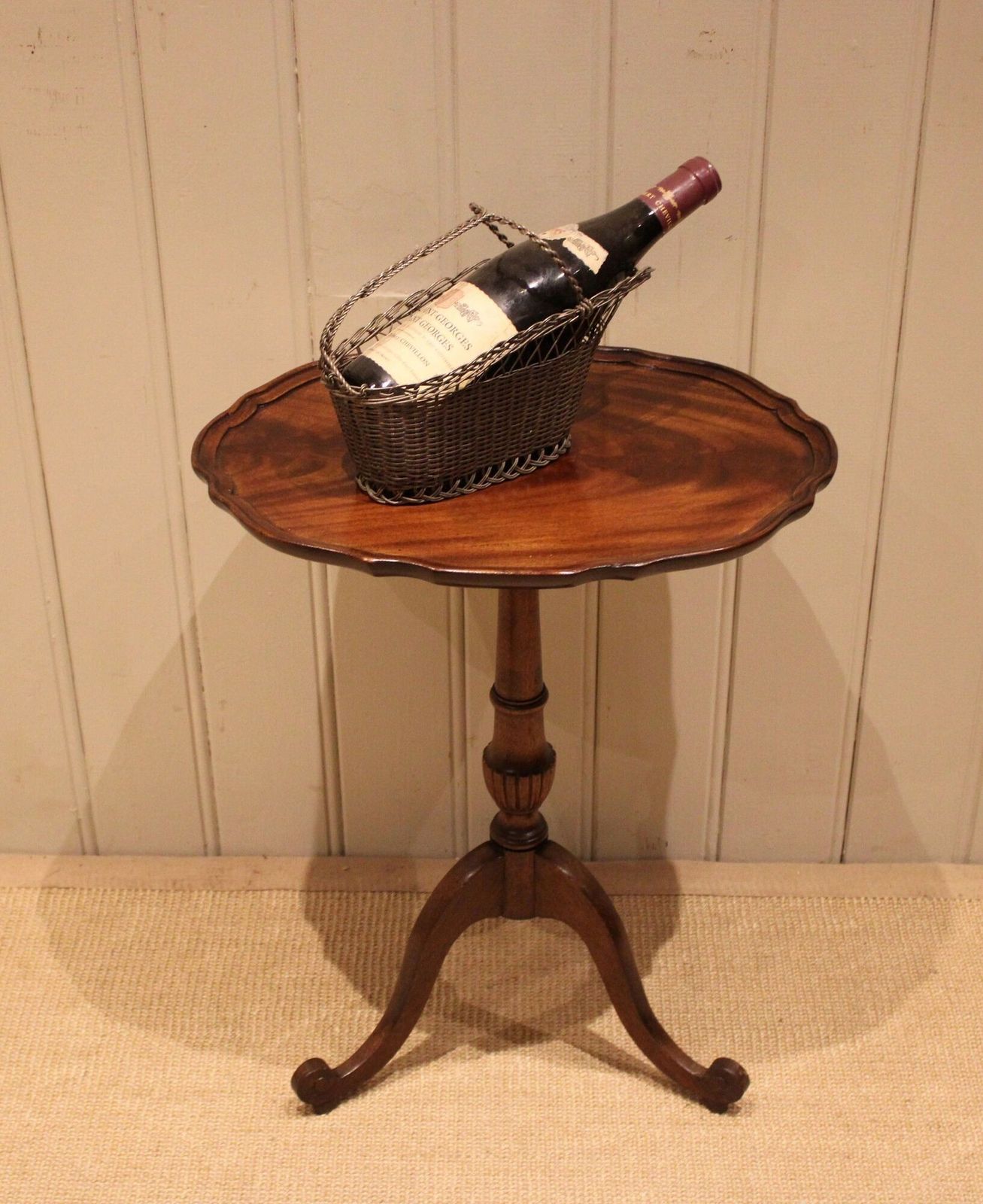 Mahogany Oval Top Wine Table, 1930s photo vintage