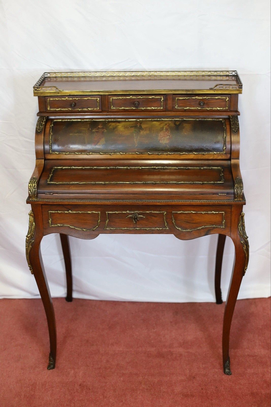 Fine French Rosewood And Gilt Metal Mounted Bureau Writing Desk photo furniture
