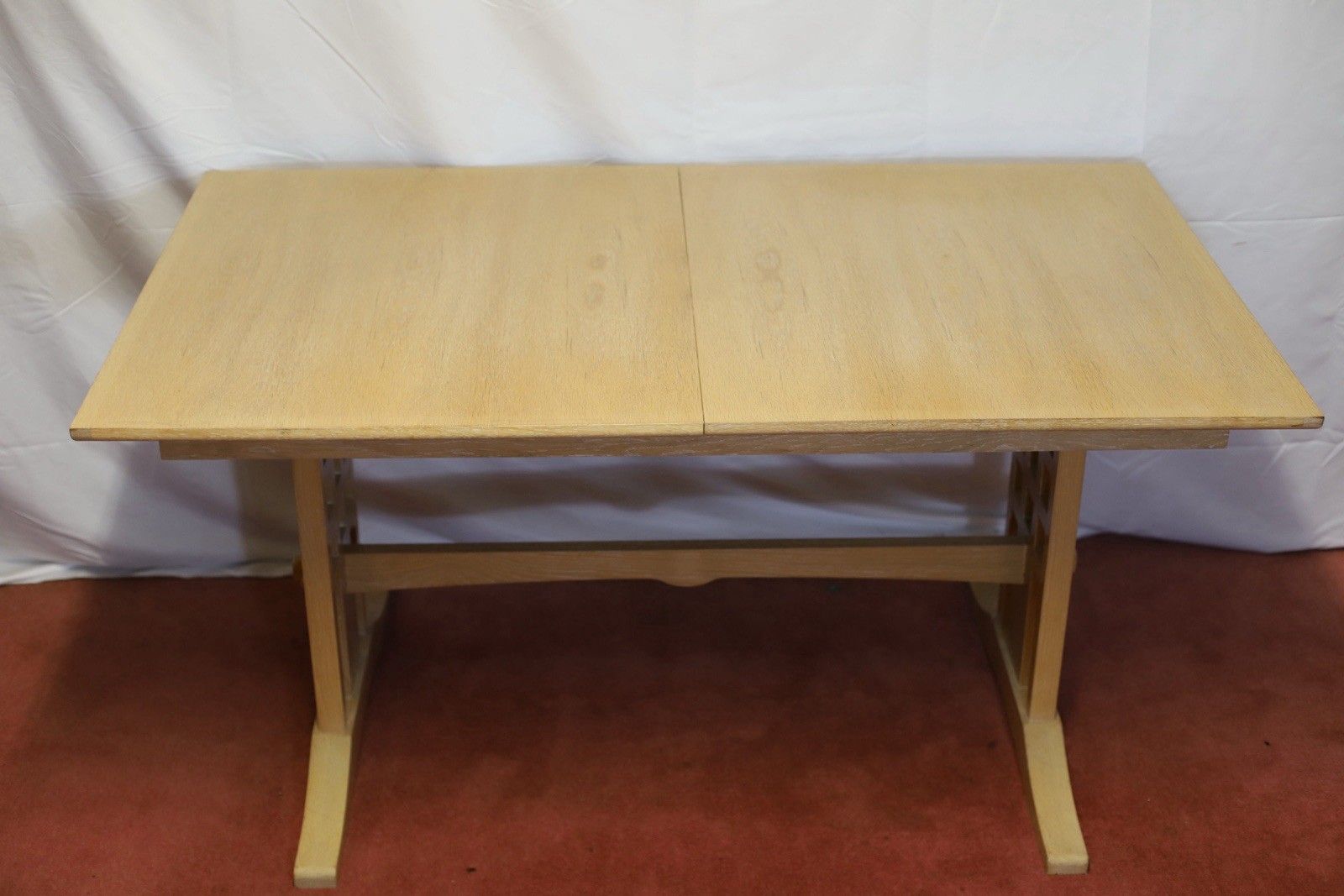 Bevan Funnel Reprodux Arts&Crafts Limed Oak Extended Dining Table And Six Chairs photo furniture
