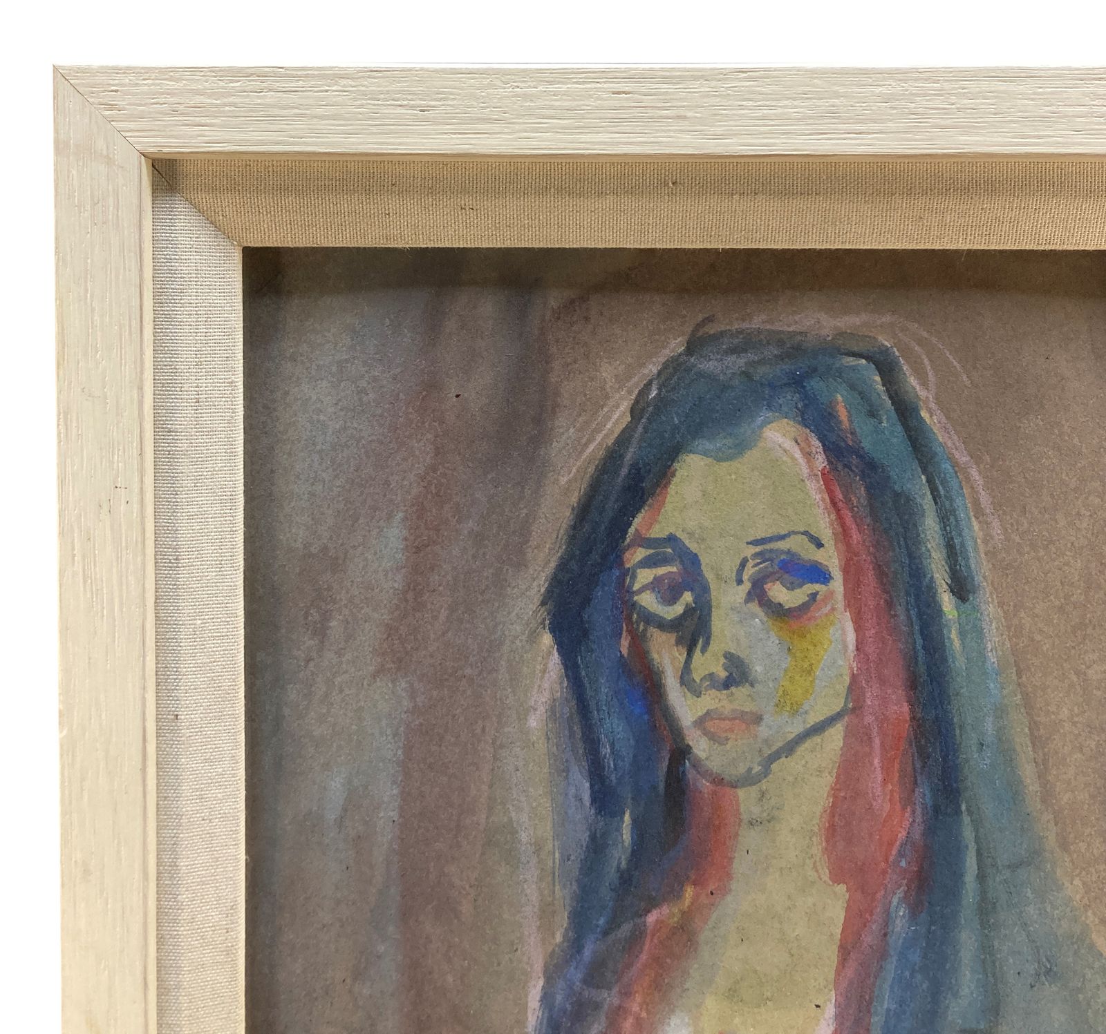 A Turkish Mid Century Framed Drawing Of A Lady photo Art
