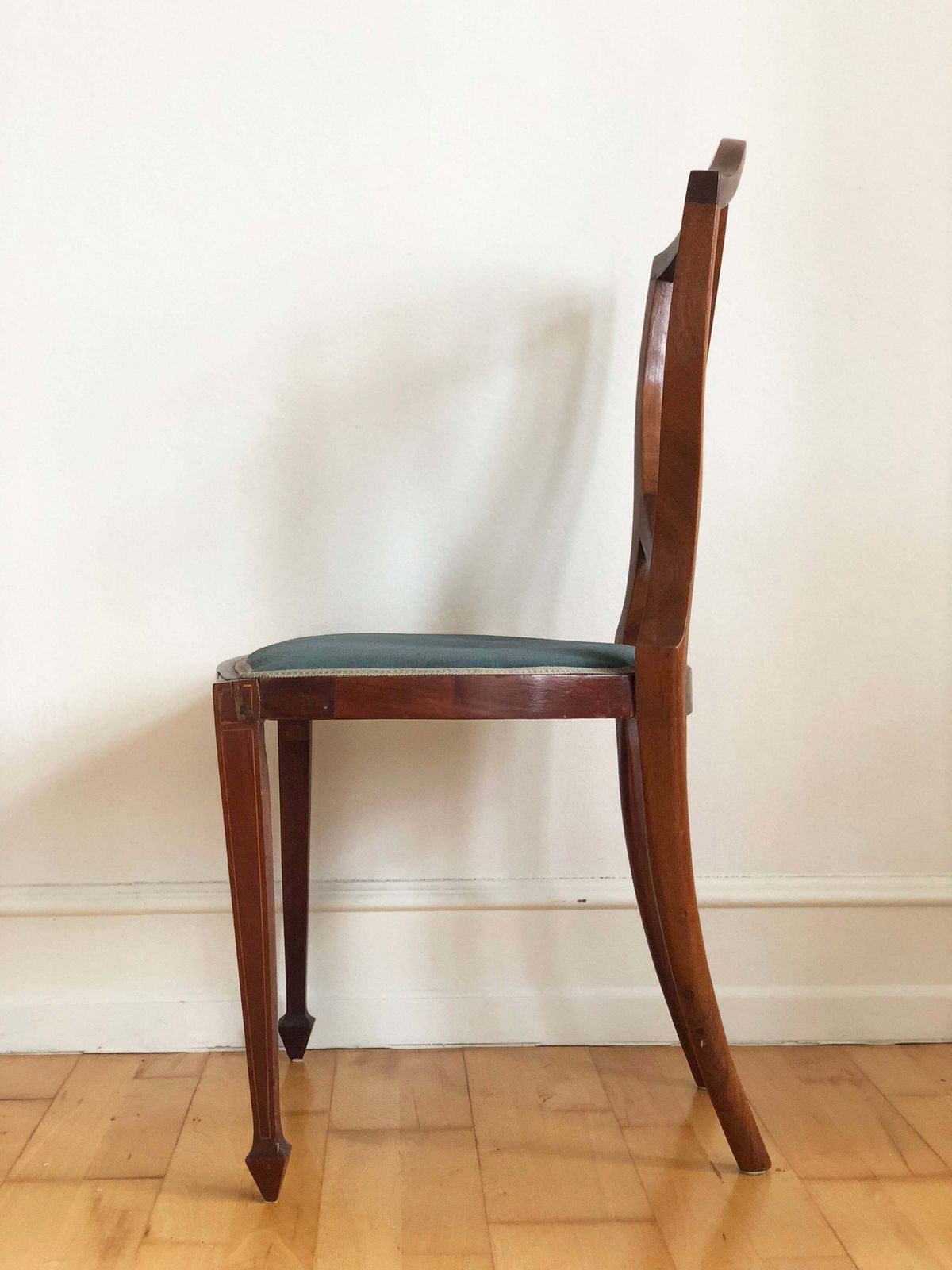 photo for sale Pair Of Antique Mahogany Hepplewhite Revival Chairs Denmark 1900s