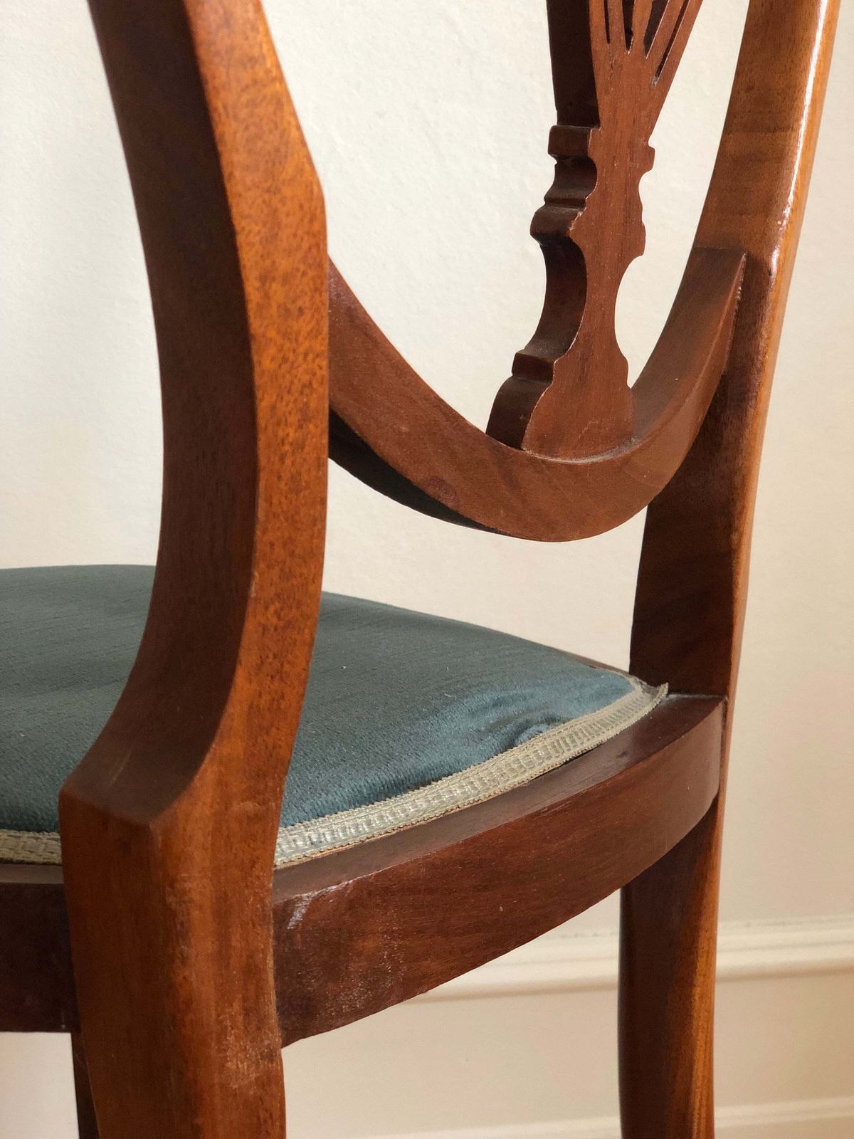 Furniture Pair Of Antique Mahogany Hepplewhite Revival Chairs Denmark 1900s photo
