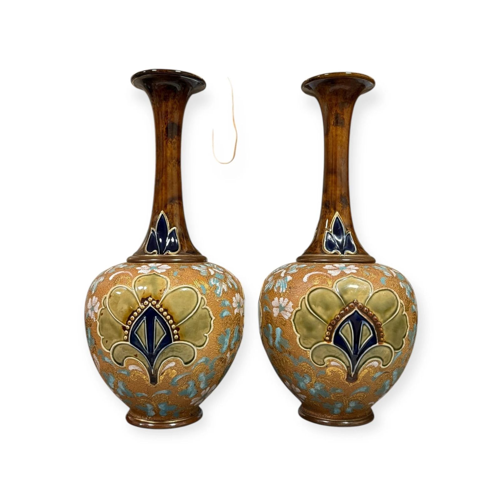 Pair Of Royal Doulton Slater’s Patent Vases (C.1900) Model 5790