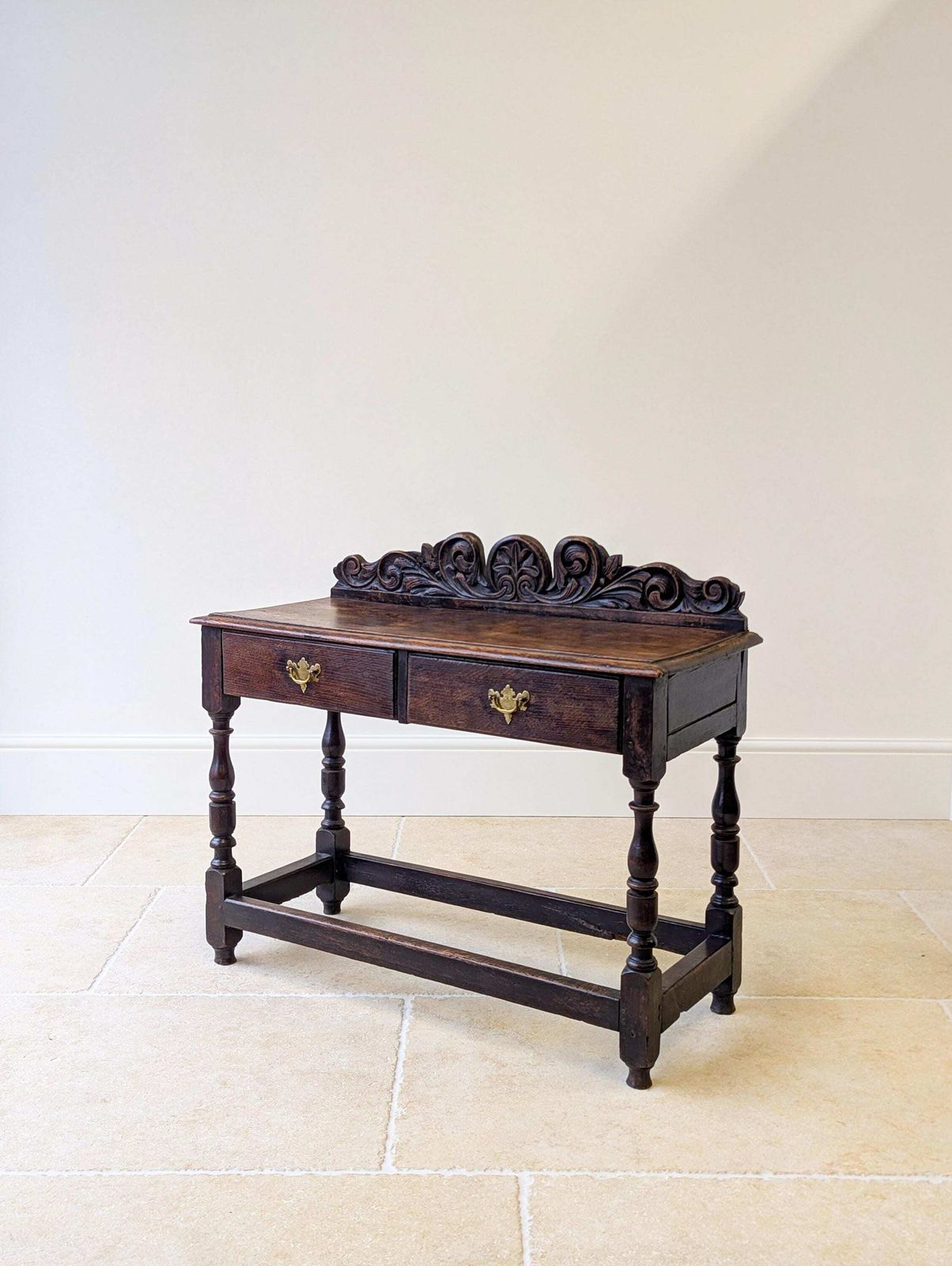 Antique Late Victorian Jacobean Revival Oak Side Table C.1890 photo furniture