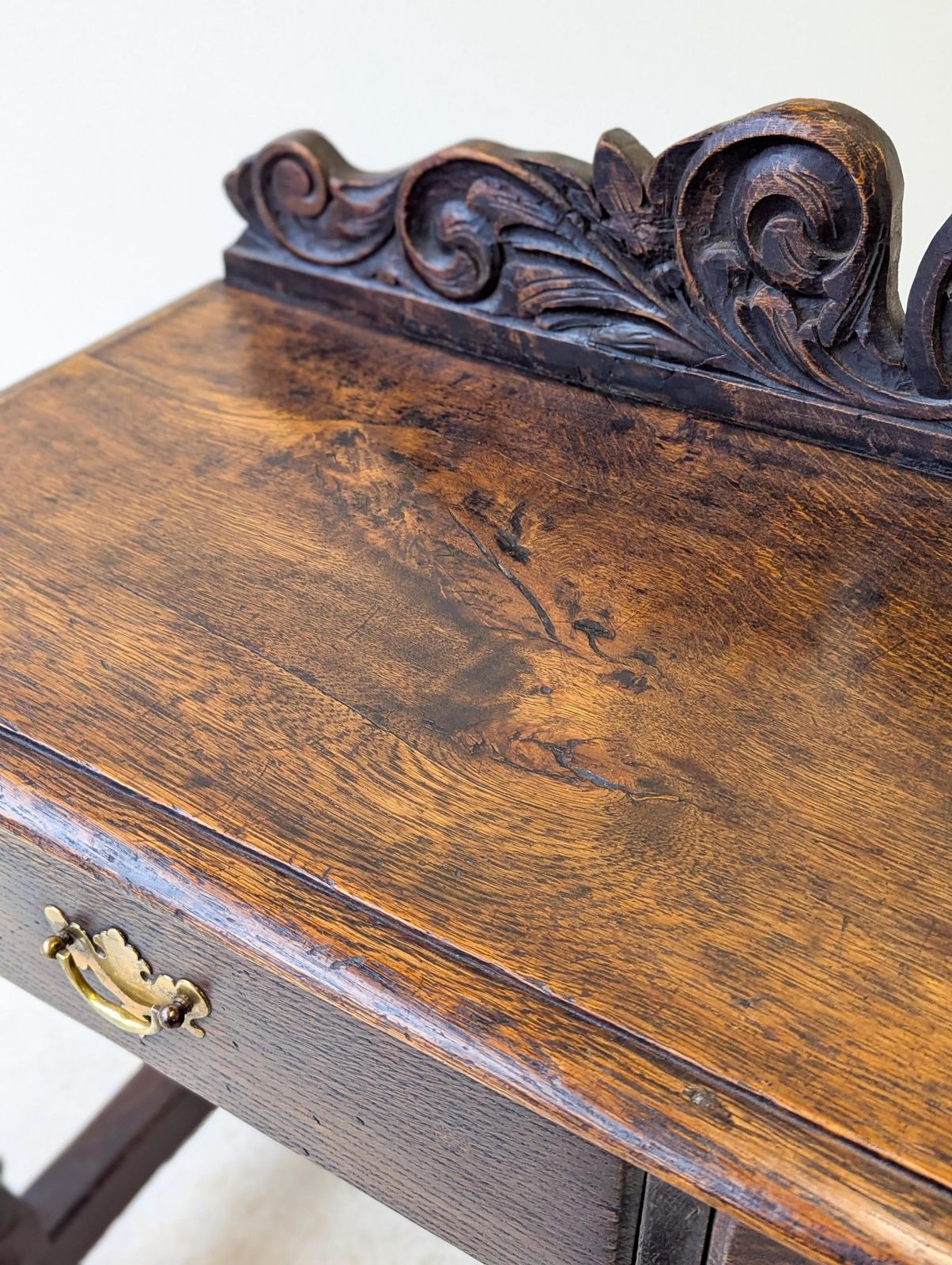 Antique Late Victorian Jacobean Revival Oak Side Table C.1890 photo for sale