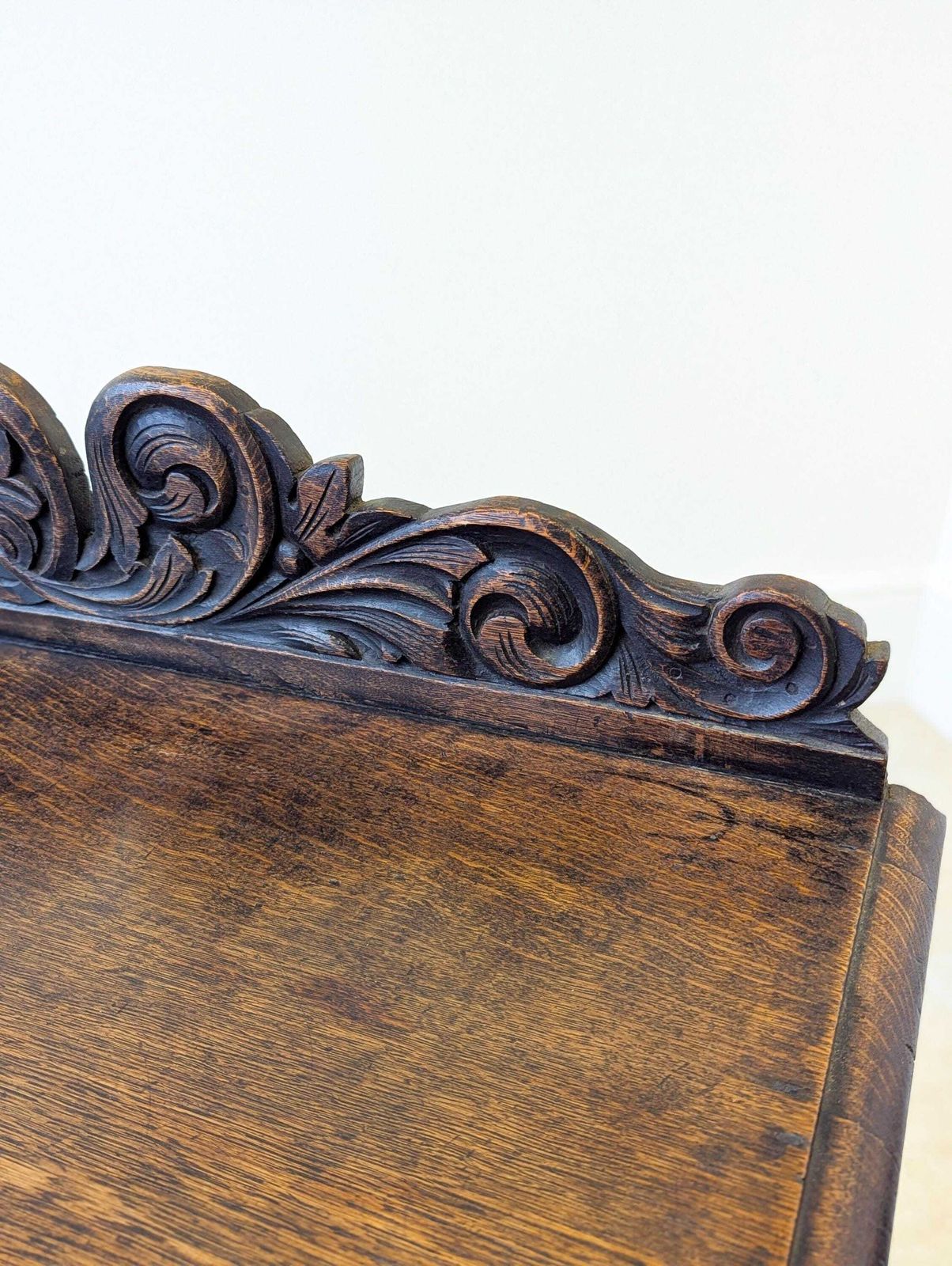 Furniture Antique Late Victorian Jacobean Revival Oak Side Table C.1890 photo