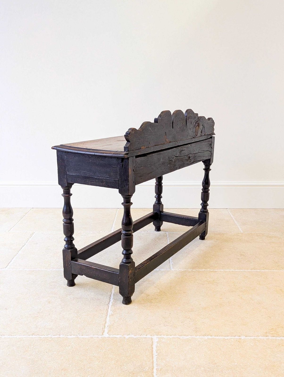 photo buy Antique Late Victorian Jacobean Revival Oak Side Table C.1890
