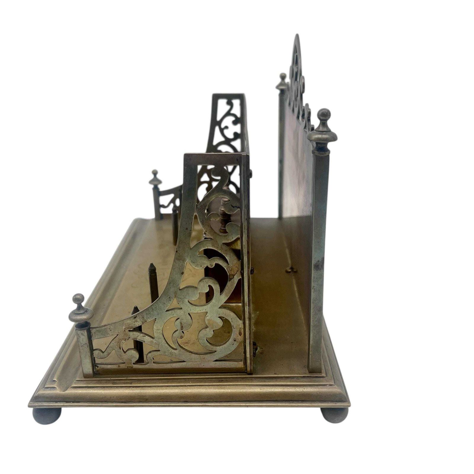 Antique Victorian Pierced Brass Letter Rack And Perpetual Calendar   Study Decor   Home Decor   Country House Decor photo Home Decor