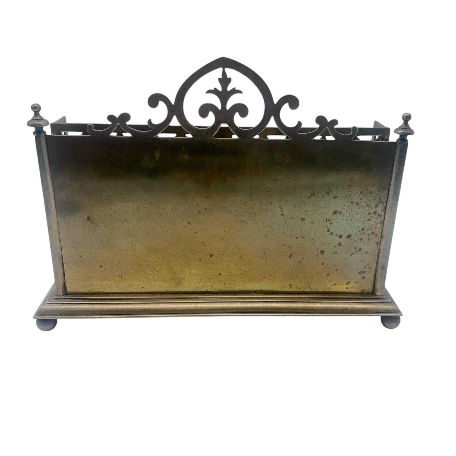 Antique Victorian Pierced Brass Letter Rack And Perpetual Calendar   Study Decor   Home Decor   Country House Decor photo vinterior