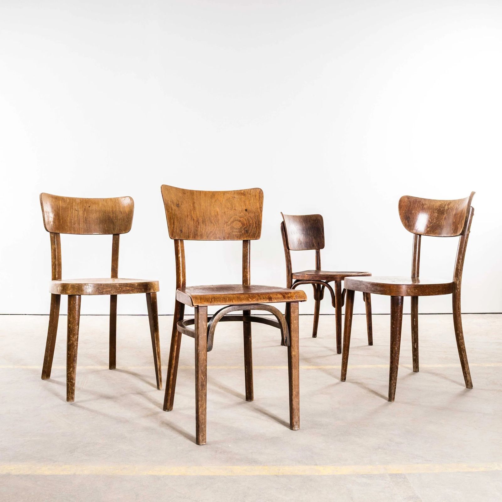 1950’s Harlequin Shield Back Bentwood Dining Chairs – Set Of Sixteen photo for sale