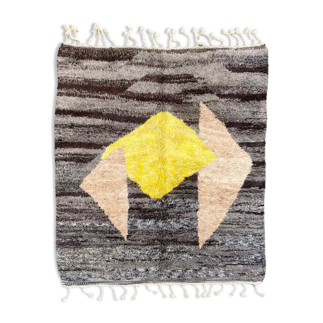Wool Rug For Living Room, Beni Ourain Rug, Modern Interior Rug, Wool Rug, Azilal Rug, Boucherouite Rug photo furniture